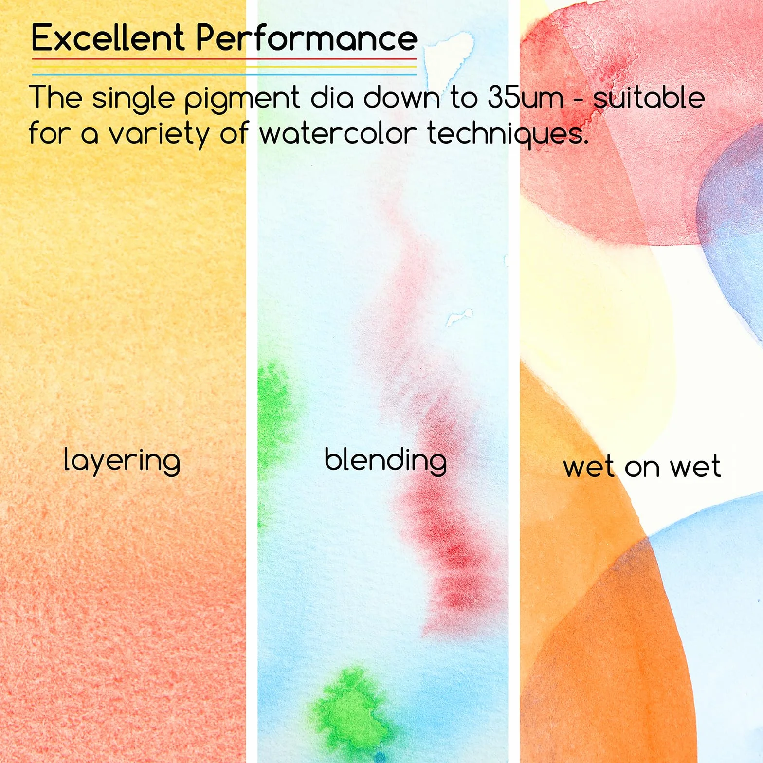 MEEDEN Lot de 24 Peintures Aquarelles 12 ml - Pigments Riches, Non Toxiques