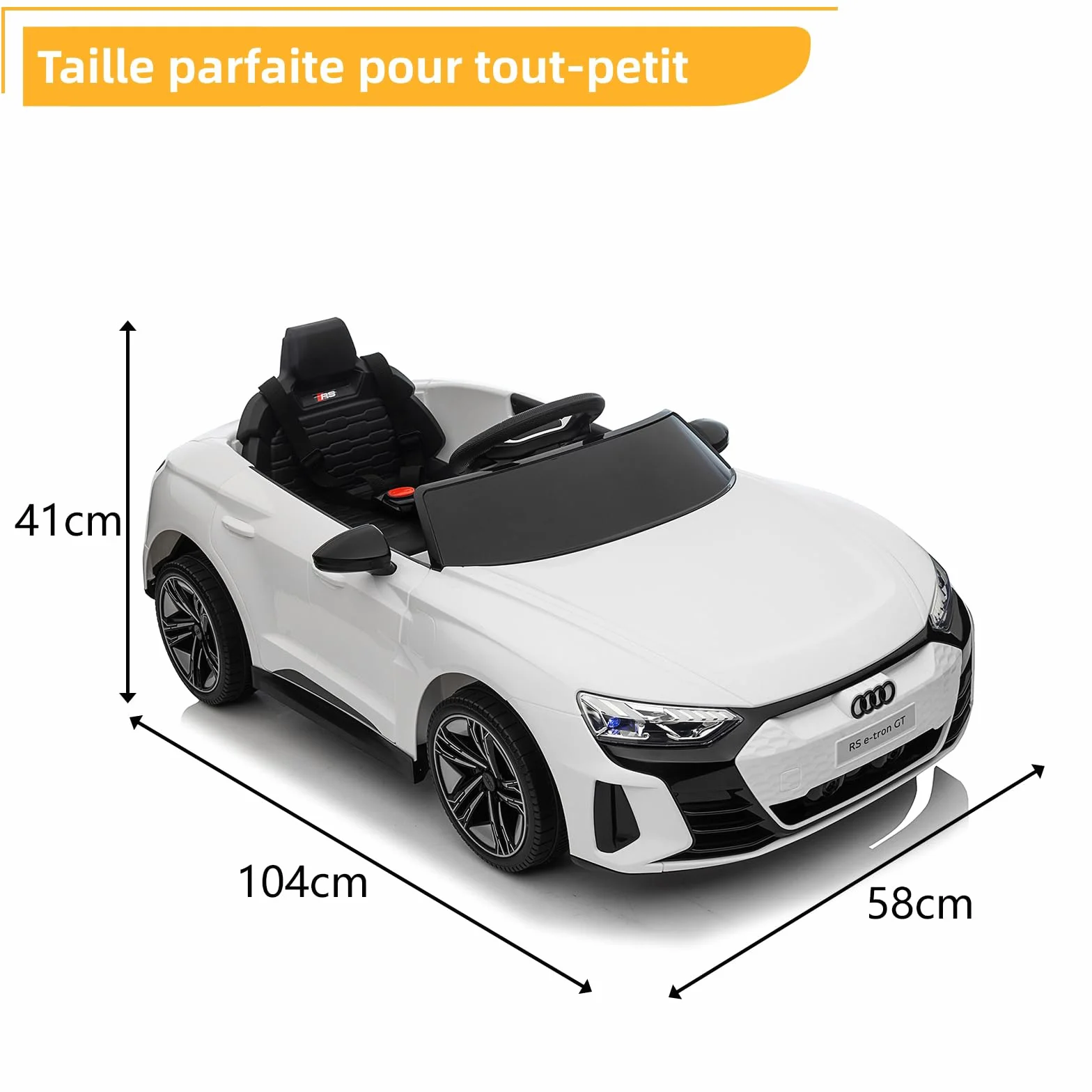 Audi Voiture Électrique Enfant 12V 2 Portes avec Télécommande 2.4G MP3 Blanc
