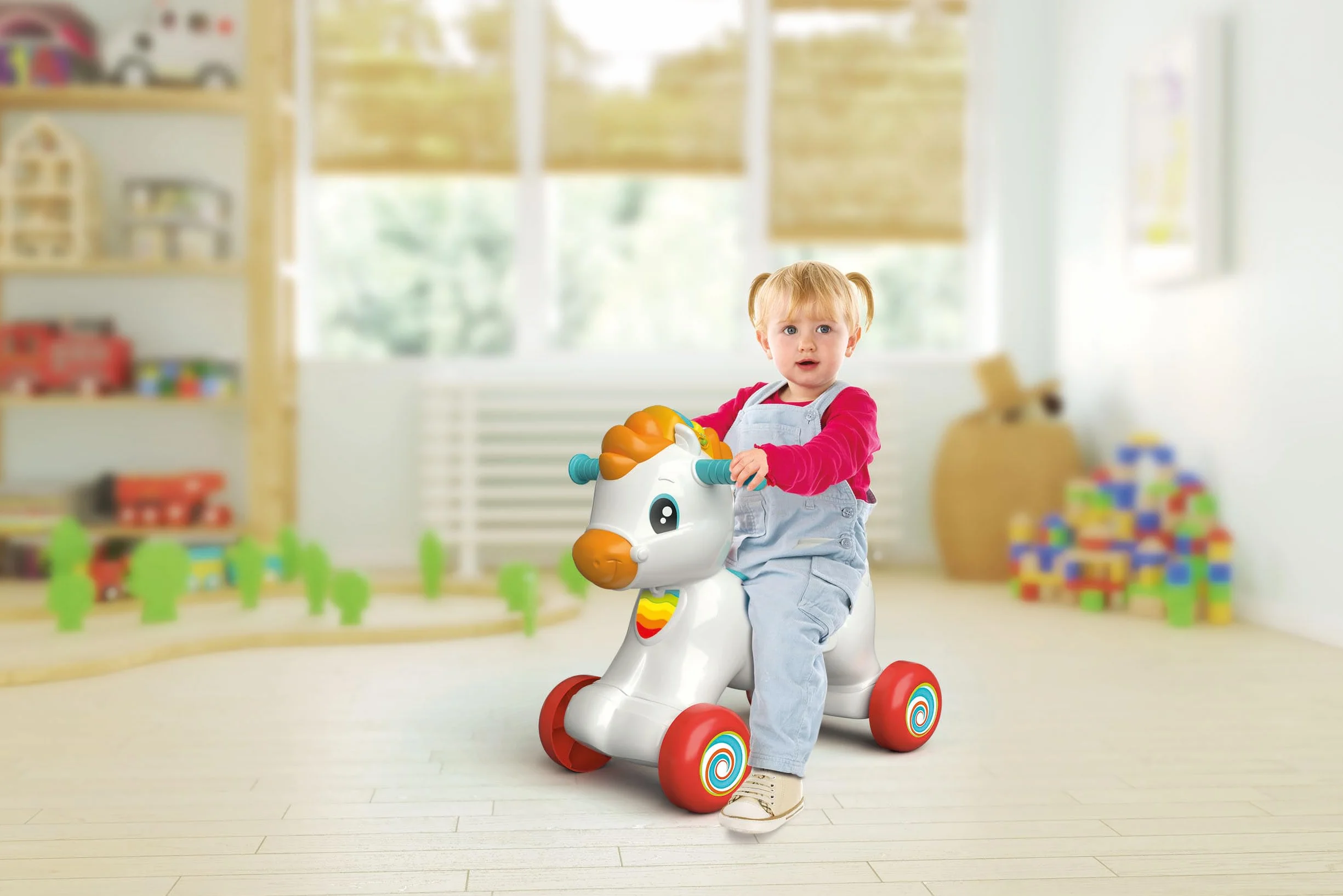 Clementoni 61556 Tito Cheval à Bascule avec Musique Chiffres Lettres pour Bébés 12 Mois