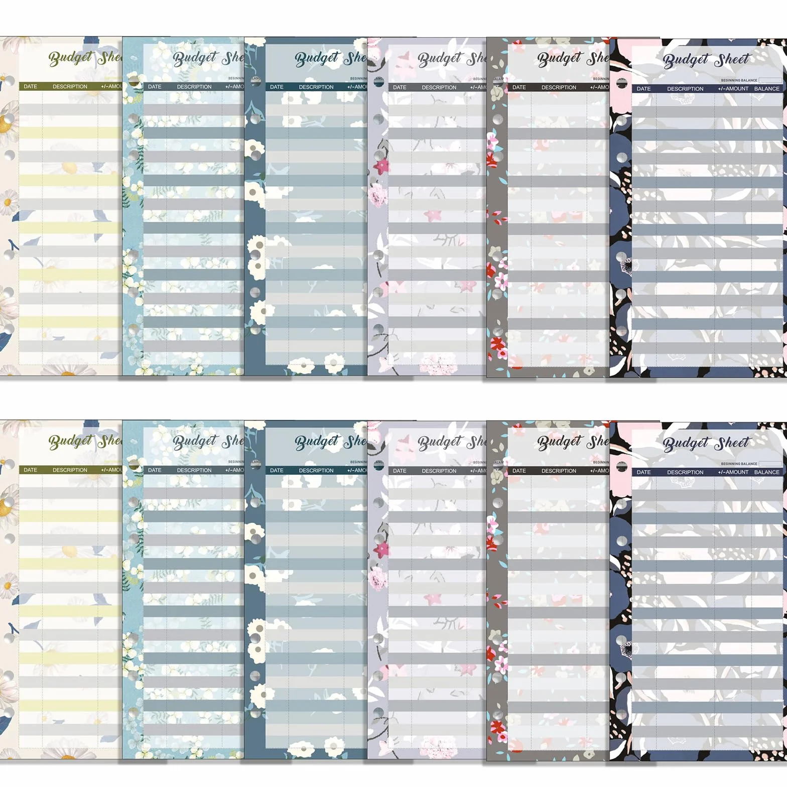 SURALIN 36PCS Accessoires de Planificateur Budgétaire Budget A6 Cartes de Résumé en Papier