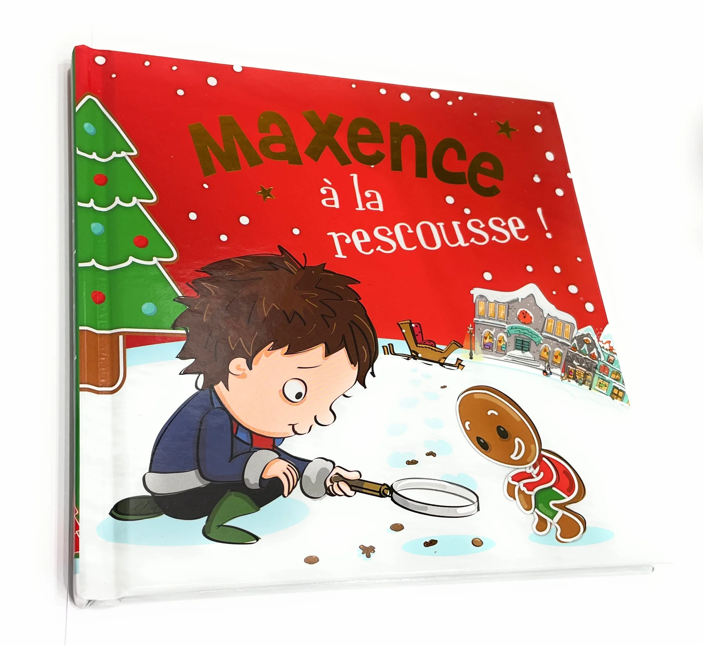 Livre de Noël personnalisé Maxence à la rescousse 15x15cm