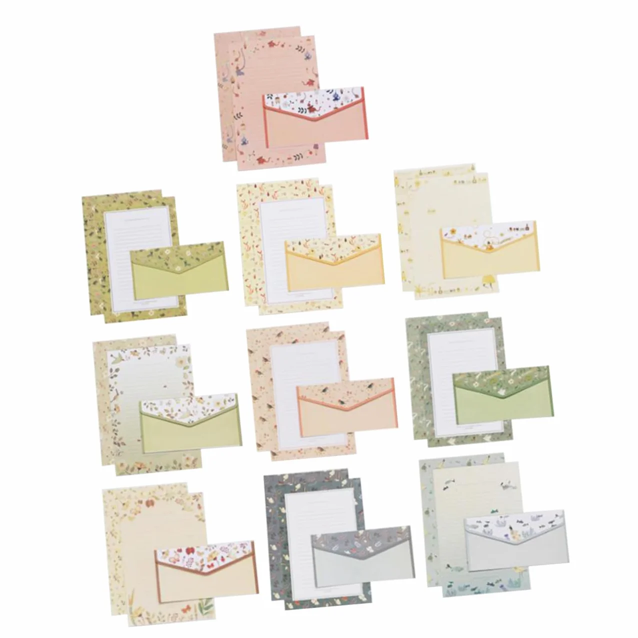 Homoyoyo Lot Papeterie A5 Papier à Lettres Et Enveloppes Fleuris, 60 Feuilles 30 Enveloppes