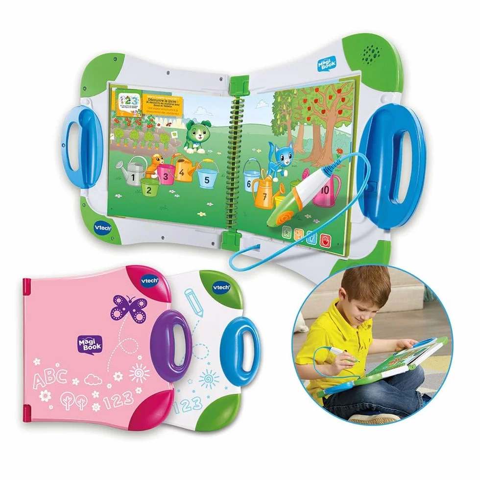 VTech MagiBook Starter Pack Rose, Lecteur Interactif de Livres Éducatifs, Système d'apprentissage Tactile, Cadeau Enfant 2-8 Ans