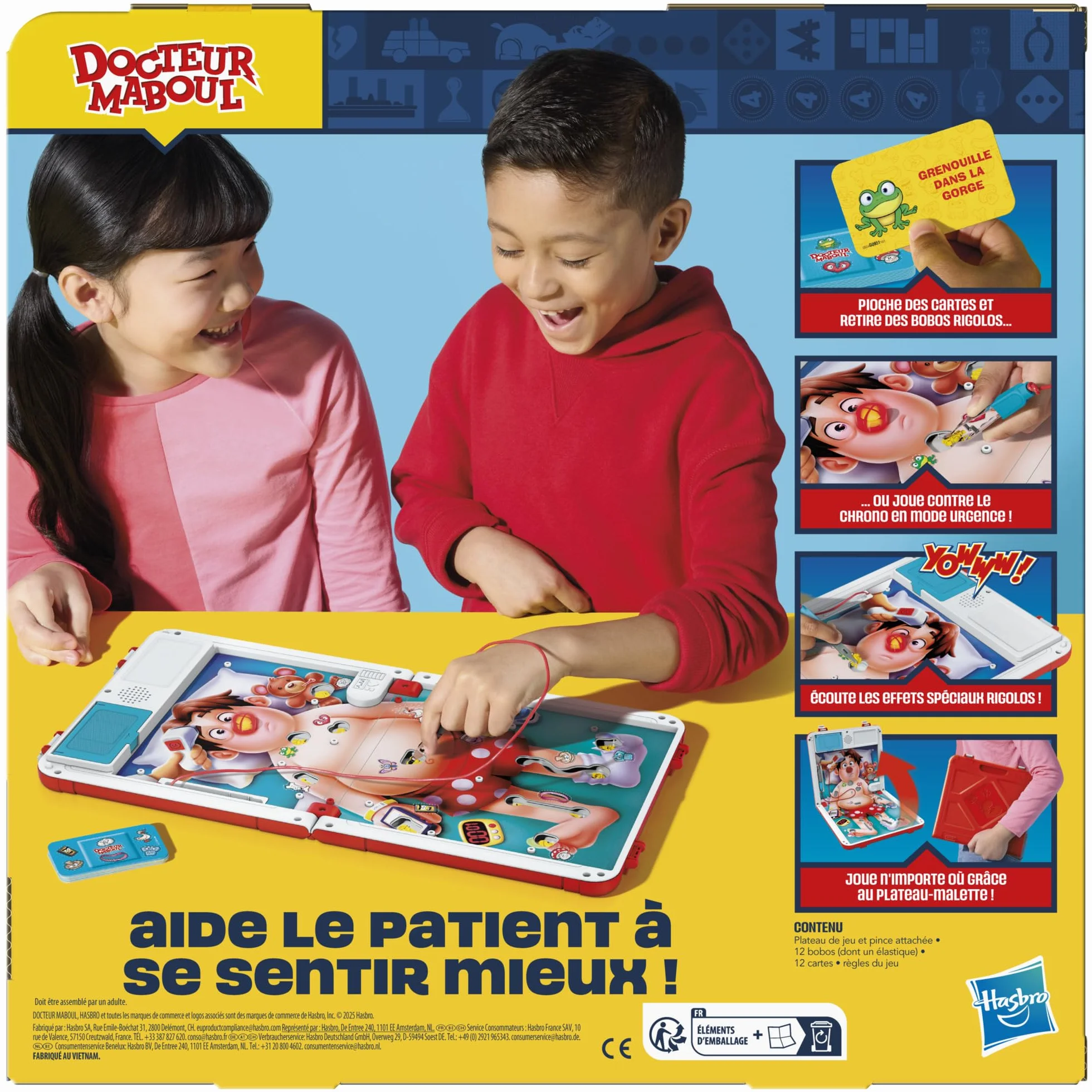 Hasbro Gaming Docteur Maboul, Jeu de Plateau Électronique avec Mallette de Transport Tout-en-Un - Version Française