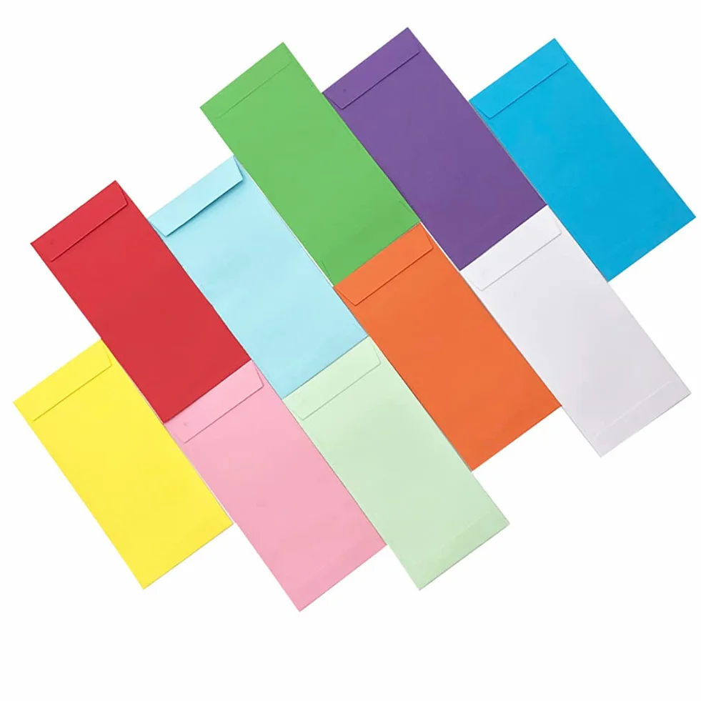 Enveloppes Autocollantes pour Chèques Lot de 40 Couleurs