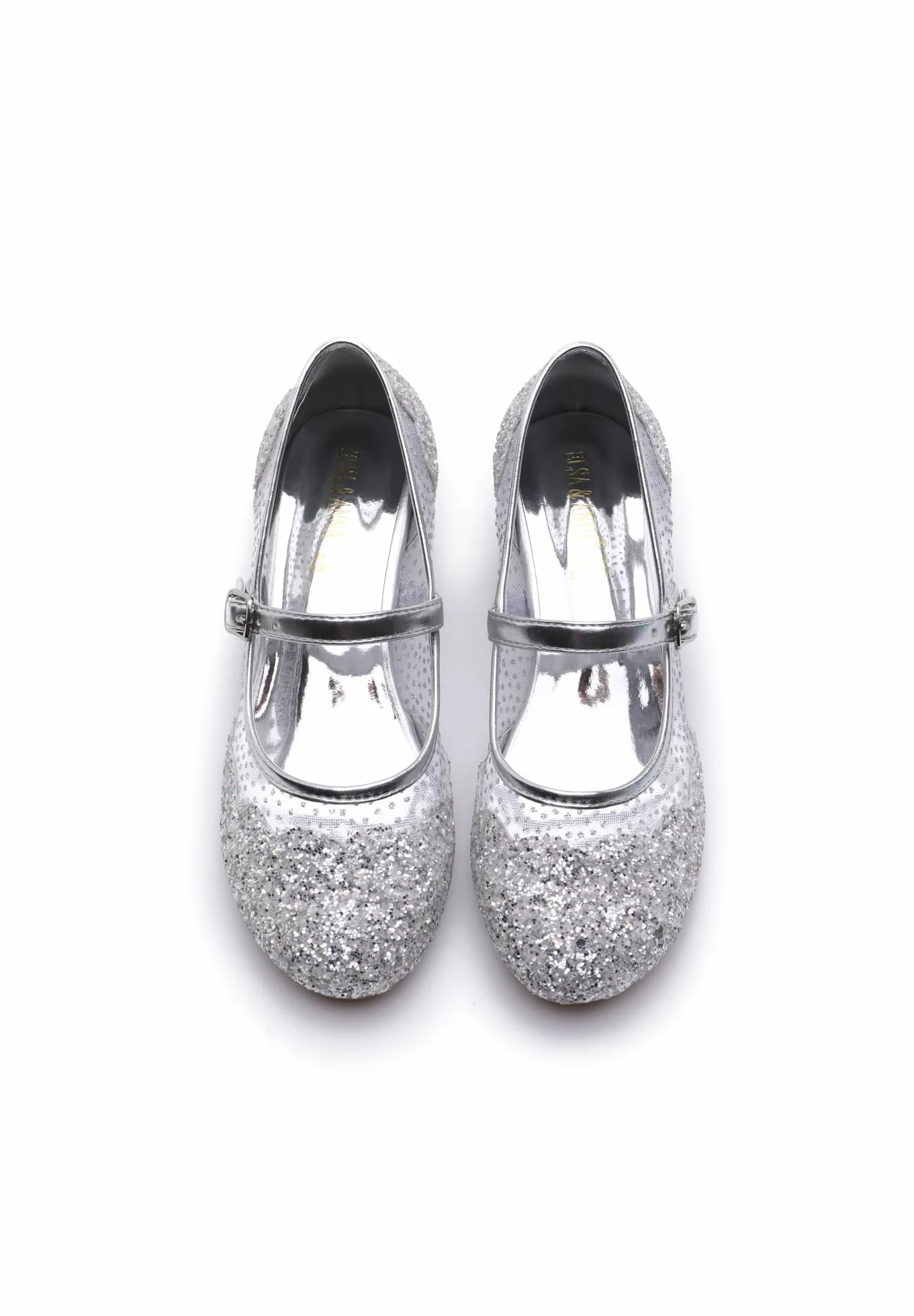 ELSA & ANNA Chaussures de Princesse pour Filles - Talons 3cm - Chaussures Reine des Neige Scintillantes - Argent, Taille 31