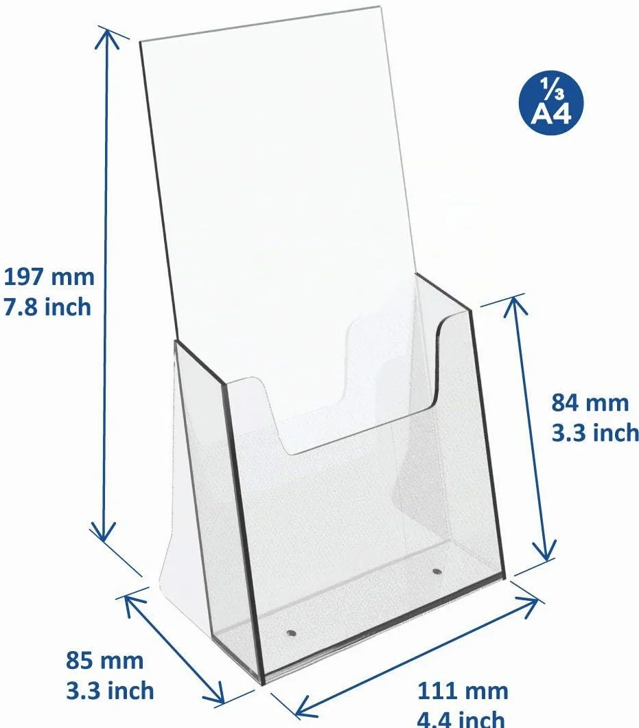 EUROPEL Porte-brochures et documents 1/3 A4 plastique résistant aux chocs distributeur bureau réception