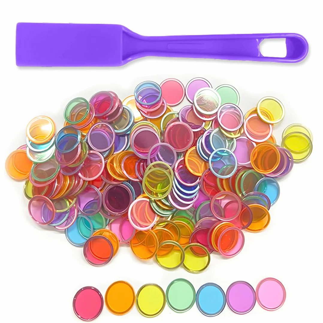 Magnetyczny Zestaw Bingo Bâtons Magnétiques 100 Żetonów Loto Jeux Éducatifs Fioletowy