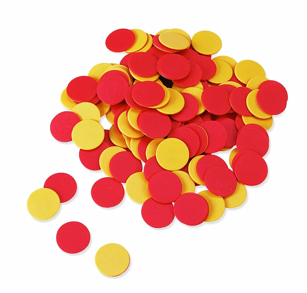 Learning Resources Lot de 100 Jetons Colorés 25 mm Plastique Durable pour Jeux de Société Montessori Maths
