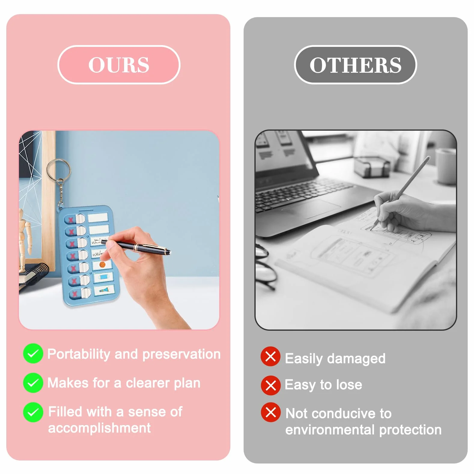 Tableau To Do List Réutilisable Amovible Organisation Familiale Routine Enfant Semainier 4 Pièces