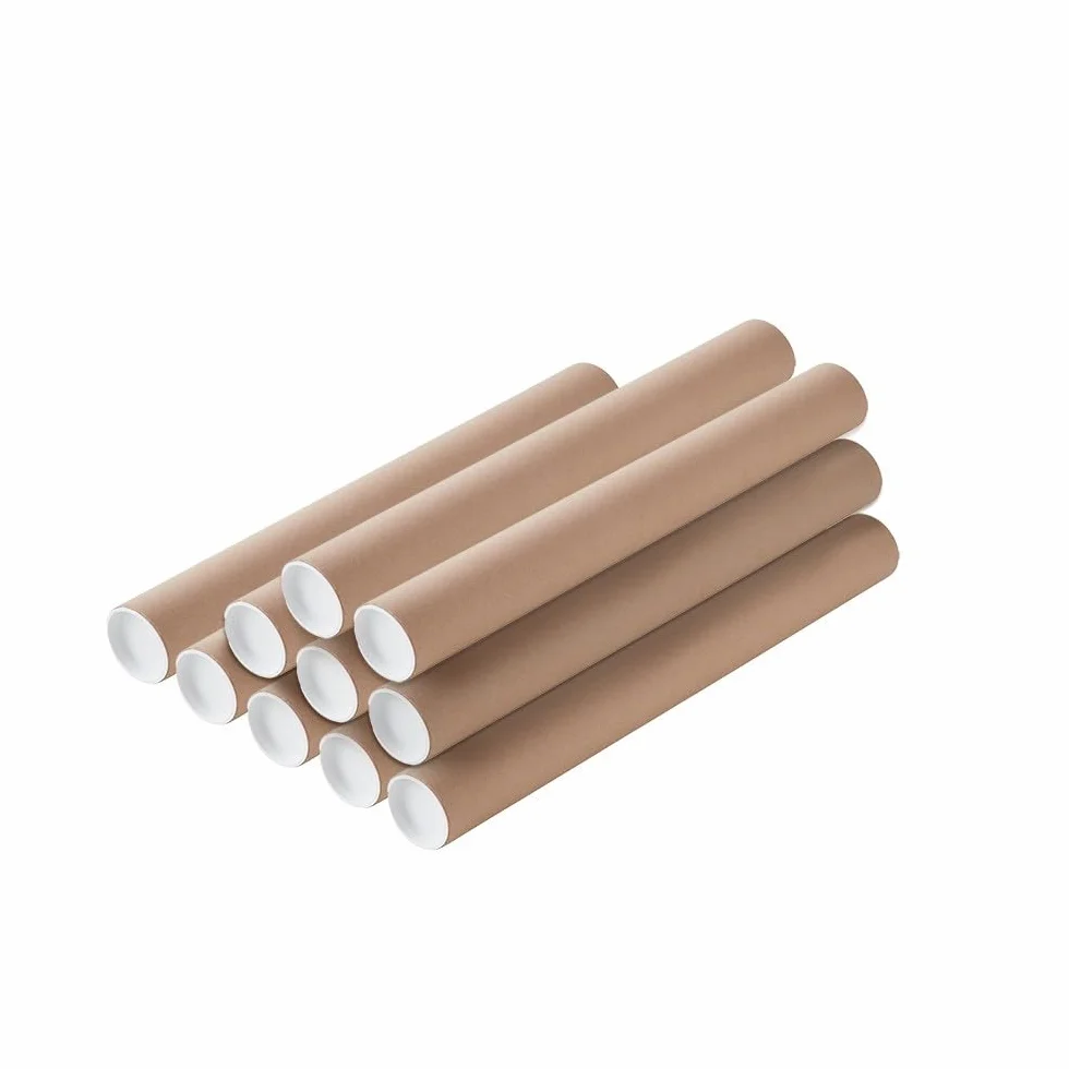 Lot 10 tubes pour expédition et emballage ø10 x 100 cm avec capuchon pour affiche et poster