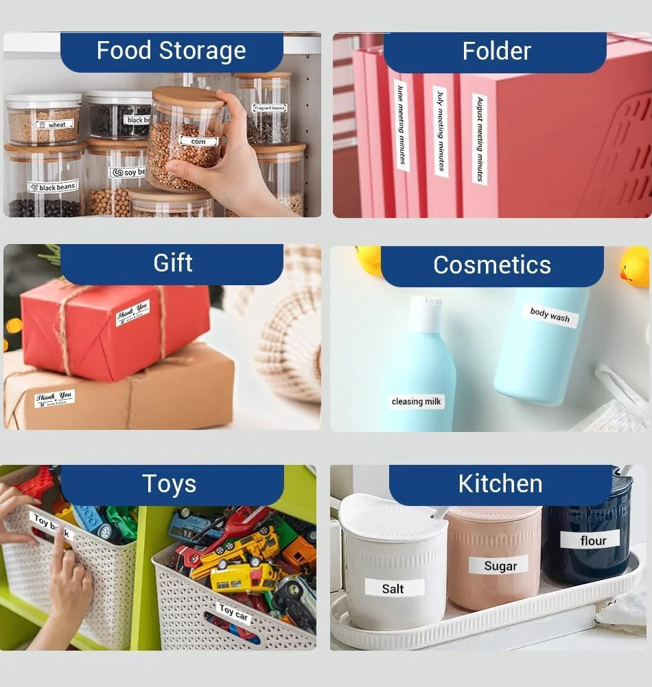 Phomemo D30 Étiquettes Adhésives 12 mm x 30 mm, 3 rouleaux, blanc