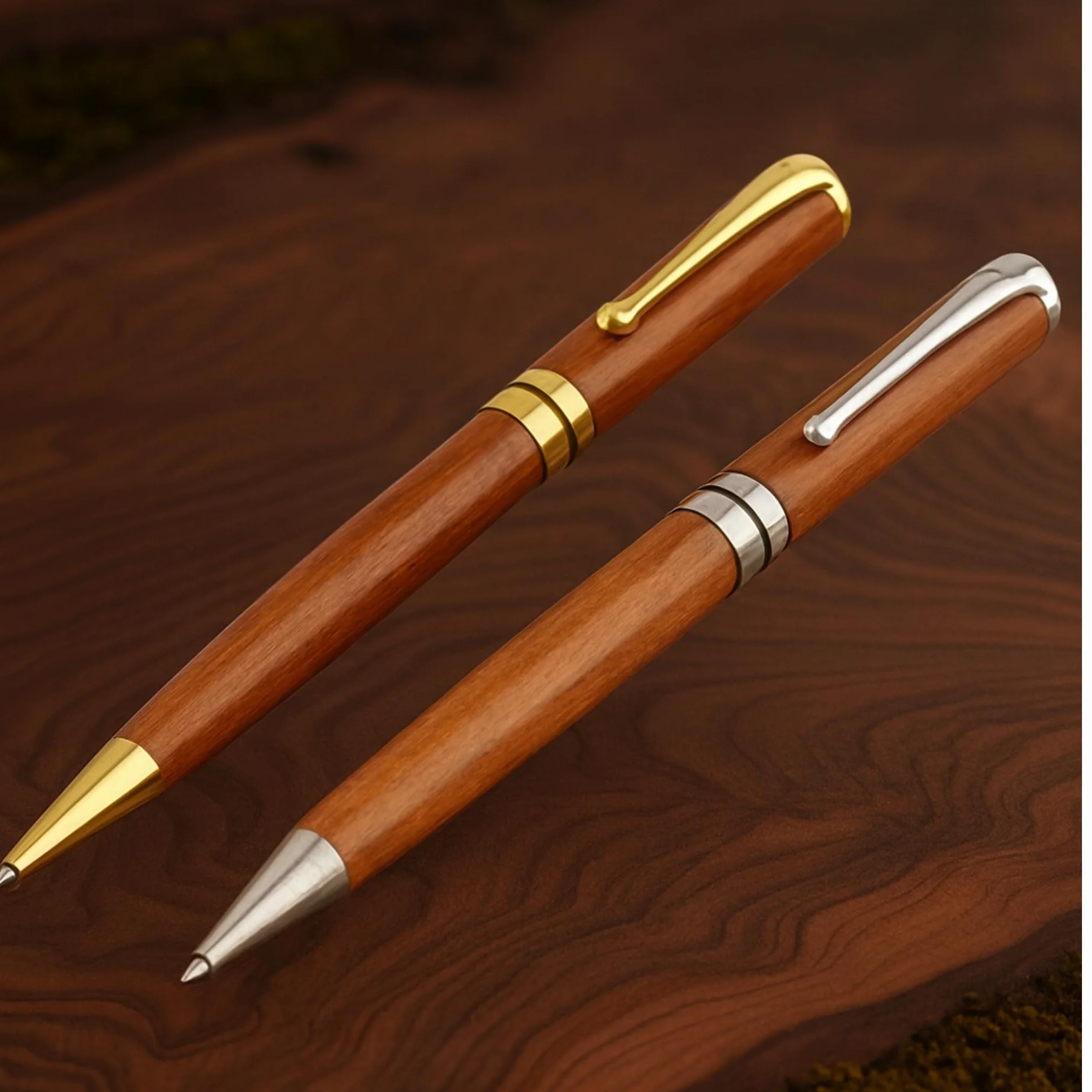 Stylo en bois luxe personnalisé coffret cadeau gravé original