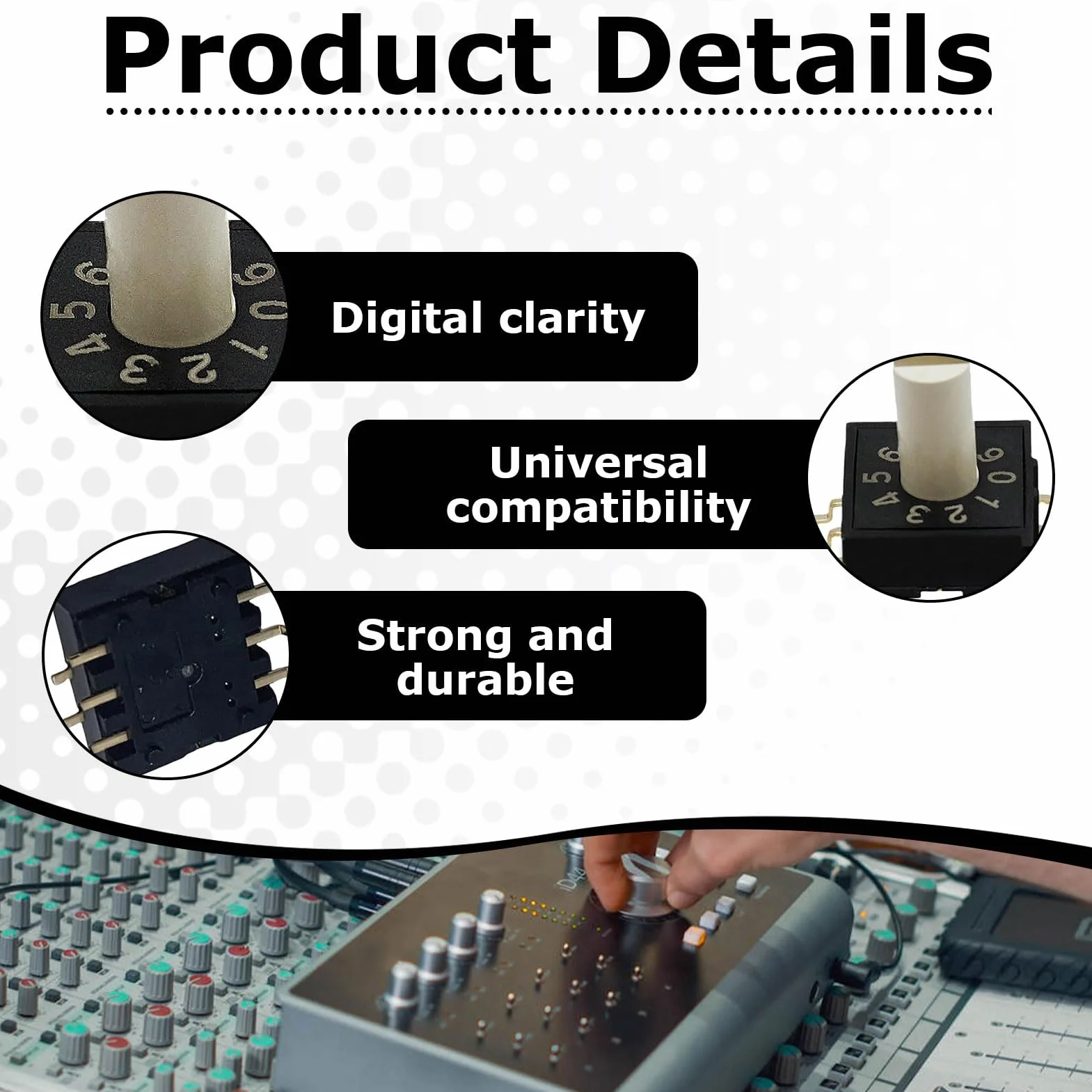 Commutateur RM3HAF-10 Interrupteur Rotatif 3 positions Audio Vidéo