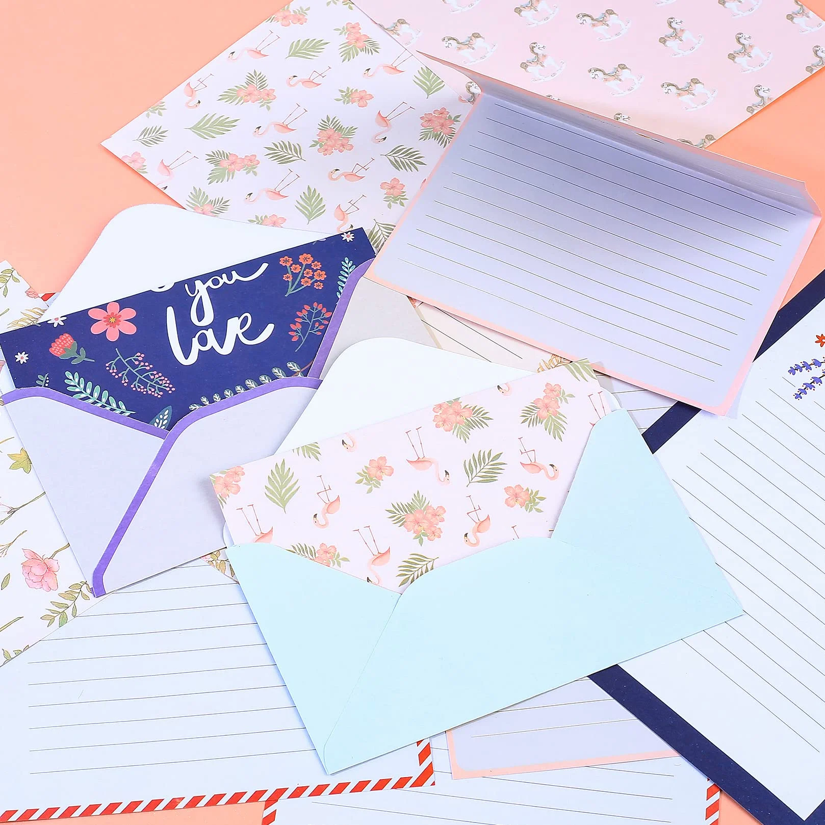 Papier à Lettres A5 36 Papiers 18 Enveloppes Set Ensembles d'écriture Papeterie Lignée