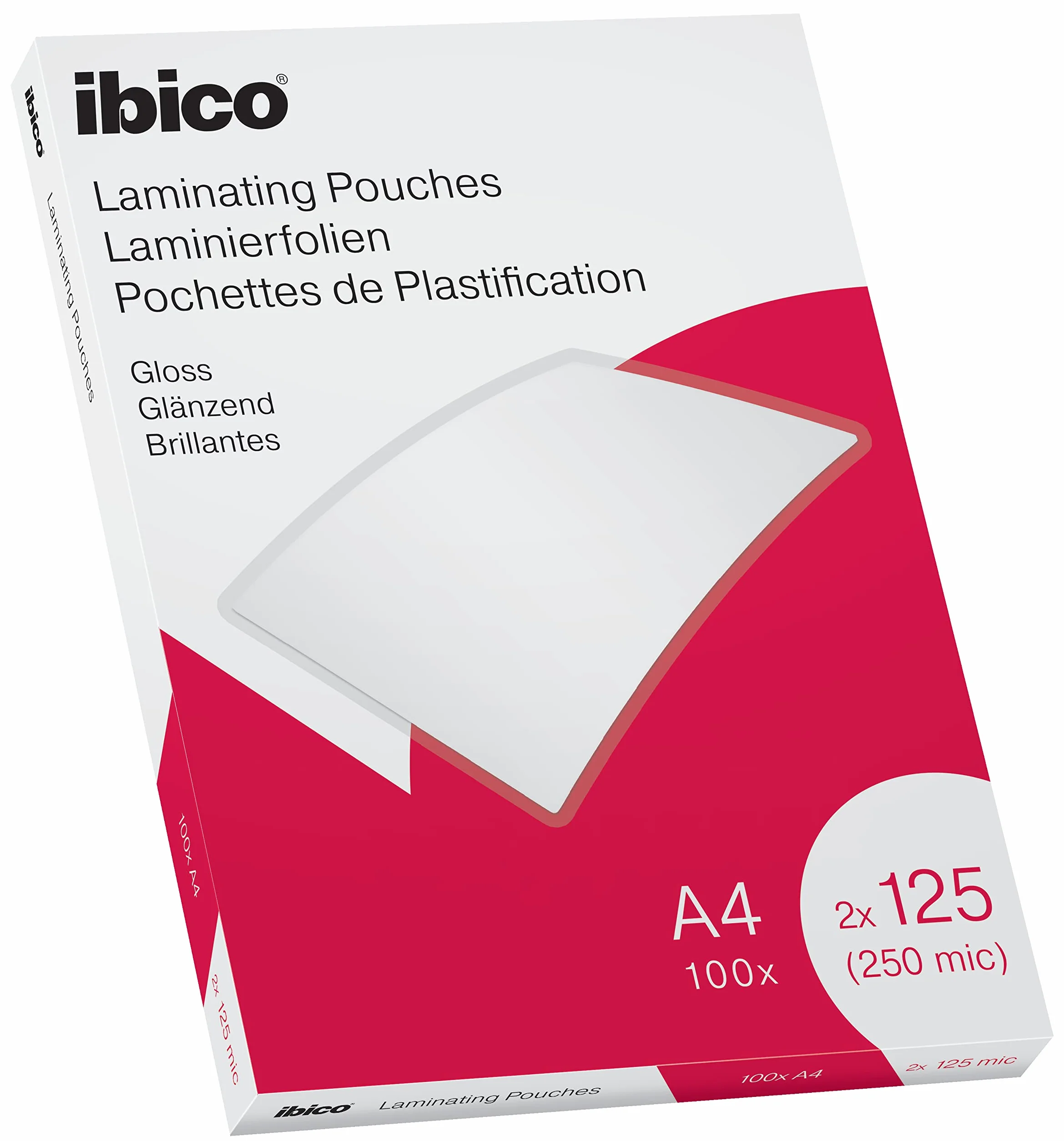 Ibico Pochettes de Plastification A4 250 microns Paquet de 100 Brillante Transparent