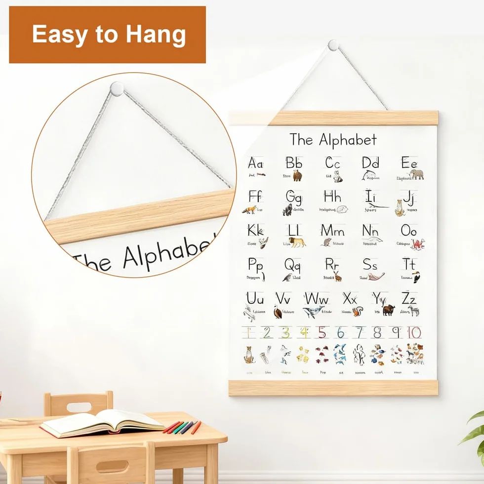 Affiche Alphabet Poster ABC Enfants Abecedaire Mural 40 x 30 cm pour Crèches Écoles Primaires