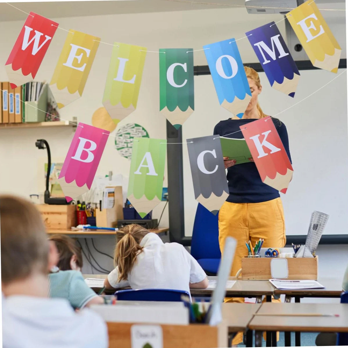 Bannière De Décoration Rentrée Scolaire Avec Lettrage Pencils Pour Élèves Et Enseignants