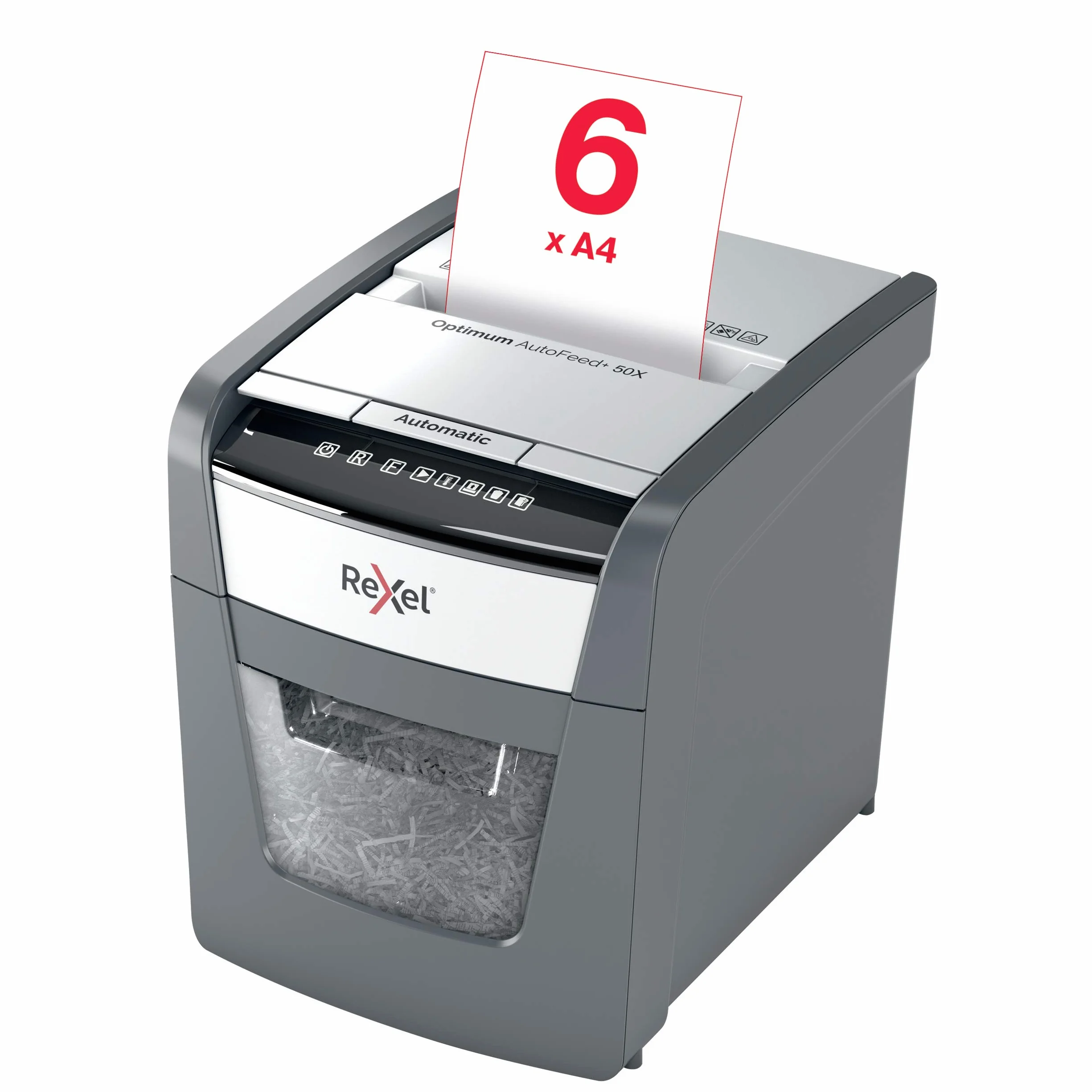 Rexel Destructeur de documents AutoFeed Hybride 50 feuilles Coupe croisée P4 20L 2020050XEU