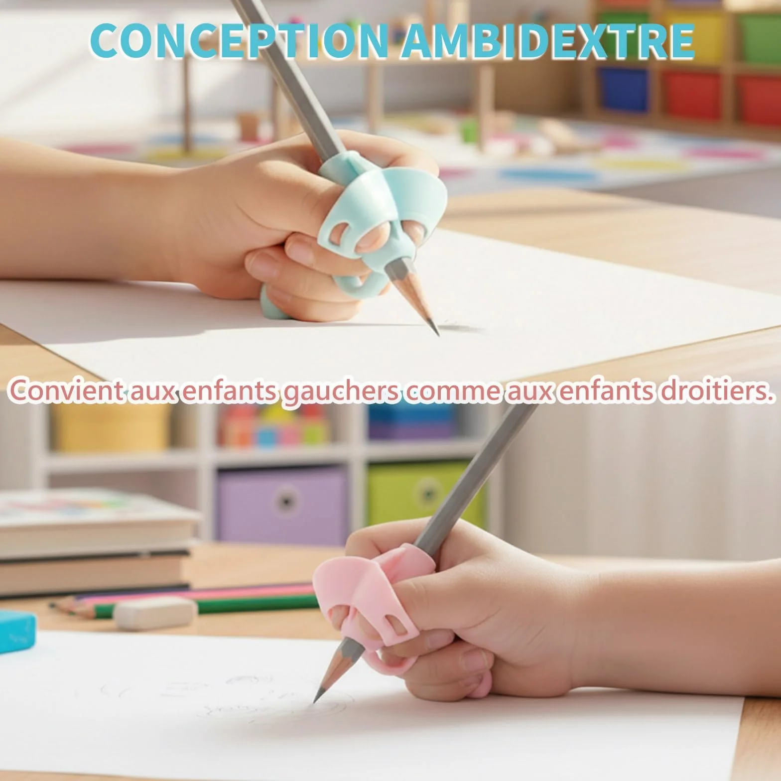 Guide Doigts Écriture Ergonomique Grip Crayon Caoutchouc Souple 5 Pièces