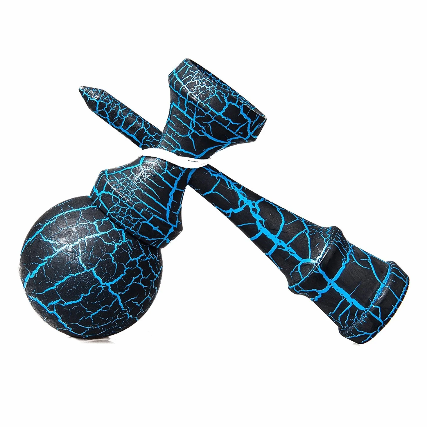 Kendama Jouet en Bois Japonais Traditionnel - Jeu de Capture de Balle, Jeu d'adresse (Bleu + Noir)