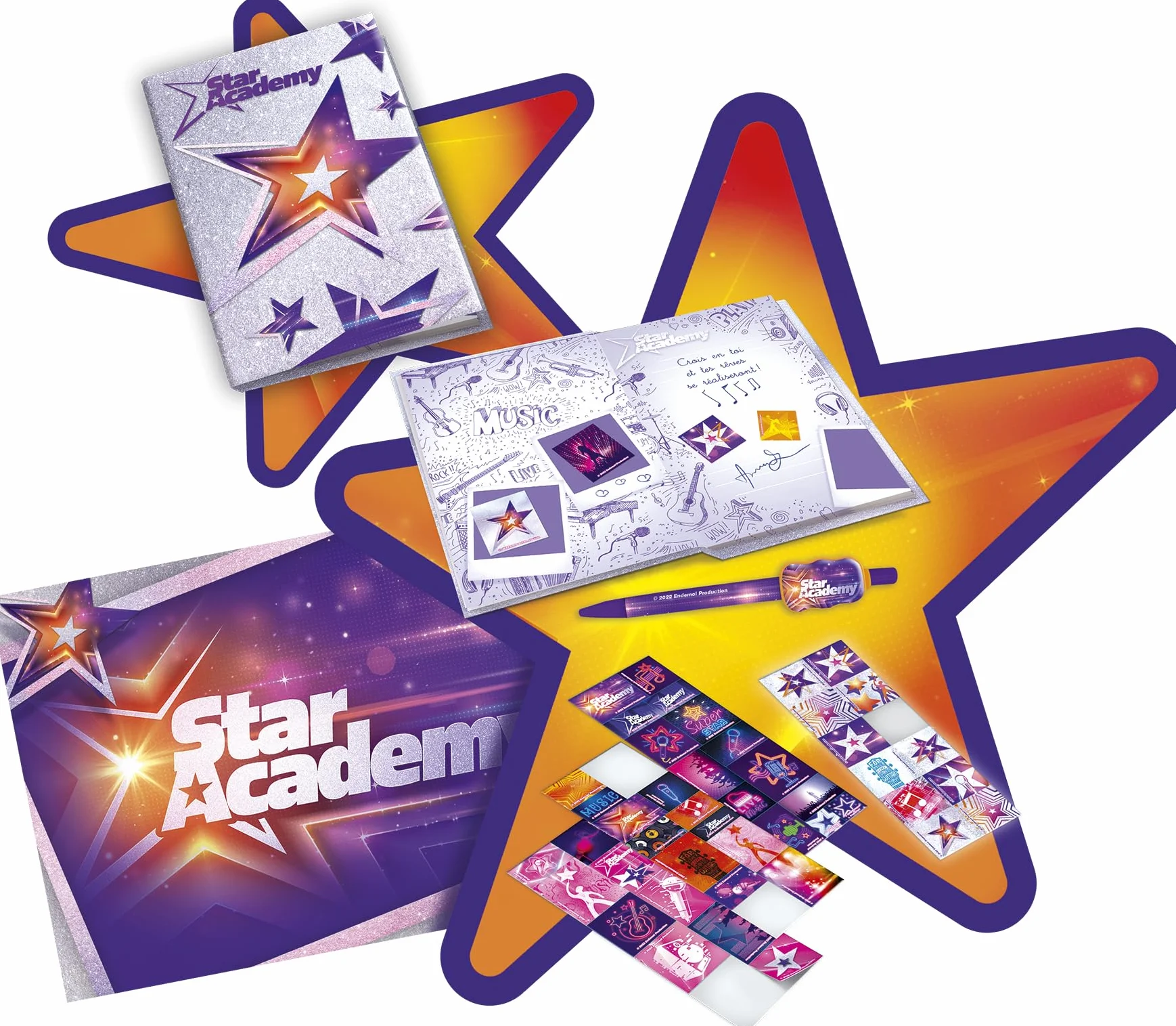Lansay Star Academy Journal de Star Carnet Secret Enfants 120 Pages 50 Autocollants 1 Poster Stylo Inclus