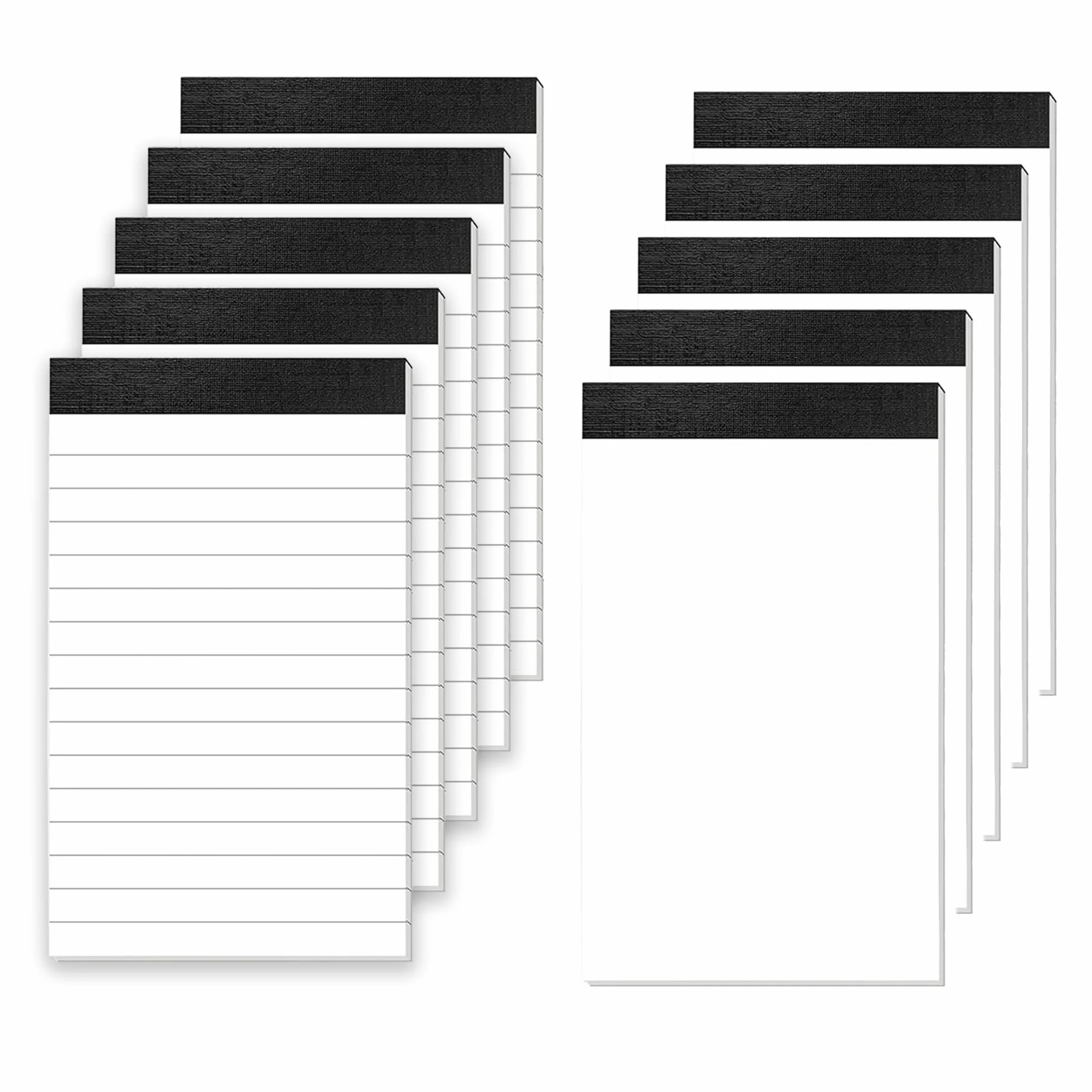 Bloc Notes de Poche A7, Mini Carnet Notes Vierge et Ligné, 10 Pièces 30 Pages Chacune pour Bureau École