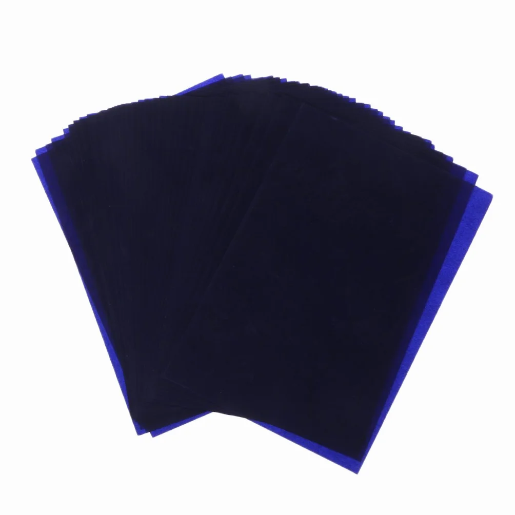 Lot de 50 feuilles papier transfert double face carbone copieur