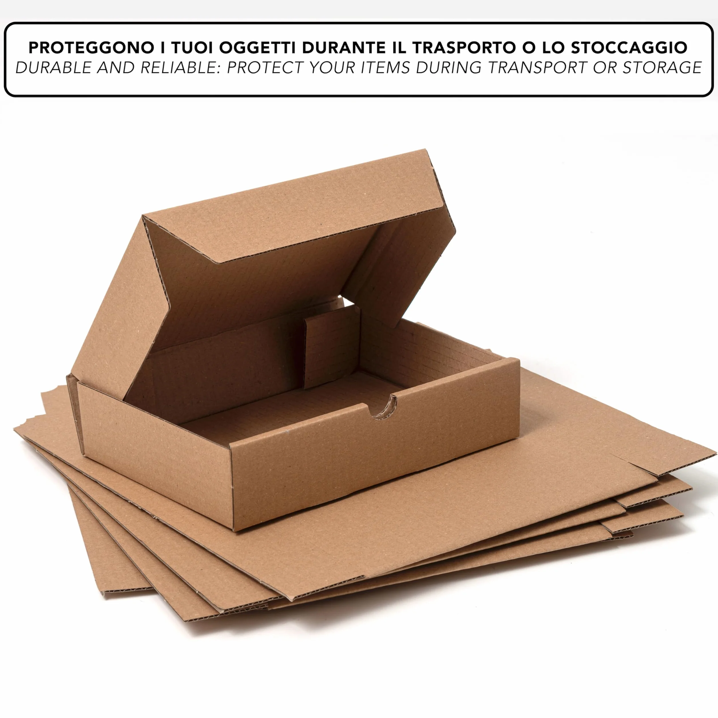 IPEA Boîtes en Carton 21 x 15 x 5 cm 10 Pièces Made in Italy pour Expéditions E-Commerce