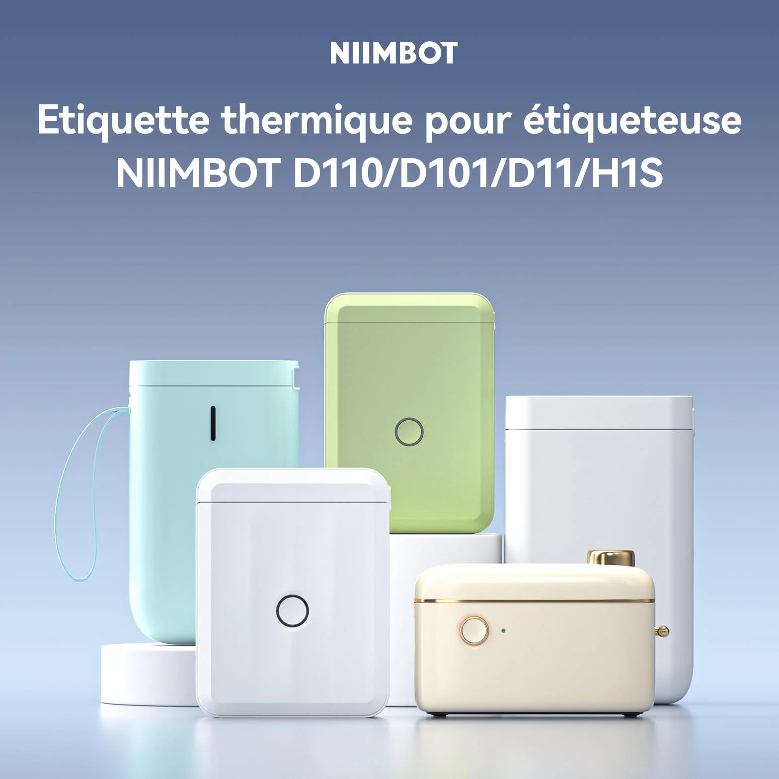 NIIMBOT 3 Rouleaux D'étiquettes Autocollantes 12x40mm Blanc Pour D110 D11 D101 H1S
