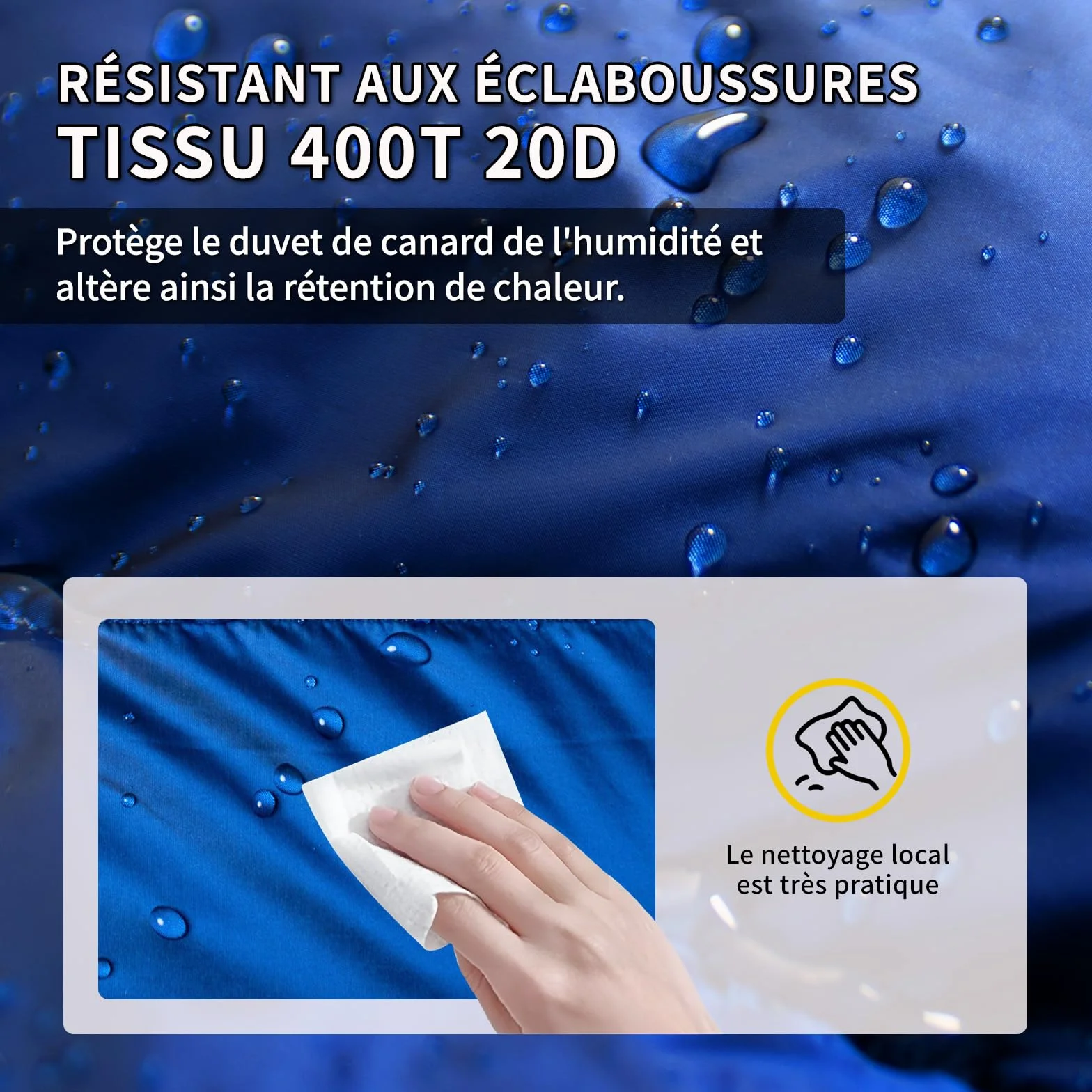 Sac de Couchage d'hiver en Duvet 680 FP, Ultra-léger pour Adultes et Adolescents, Camping