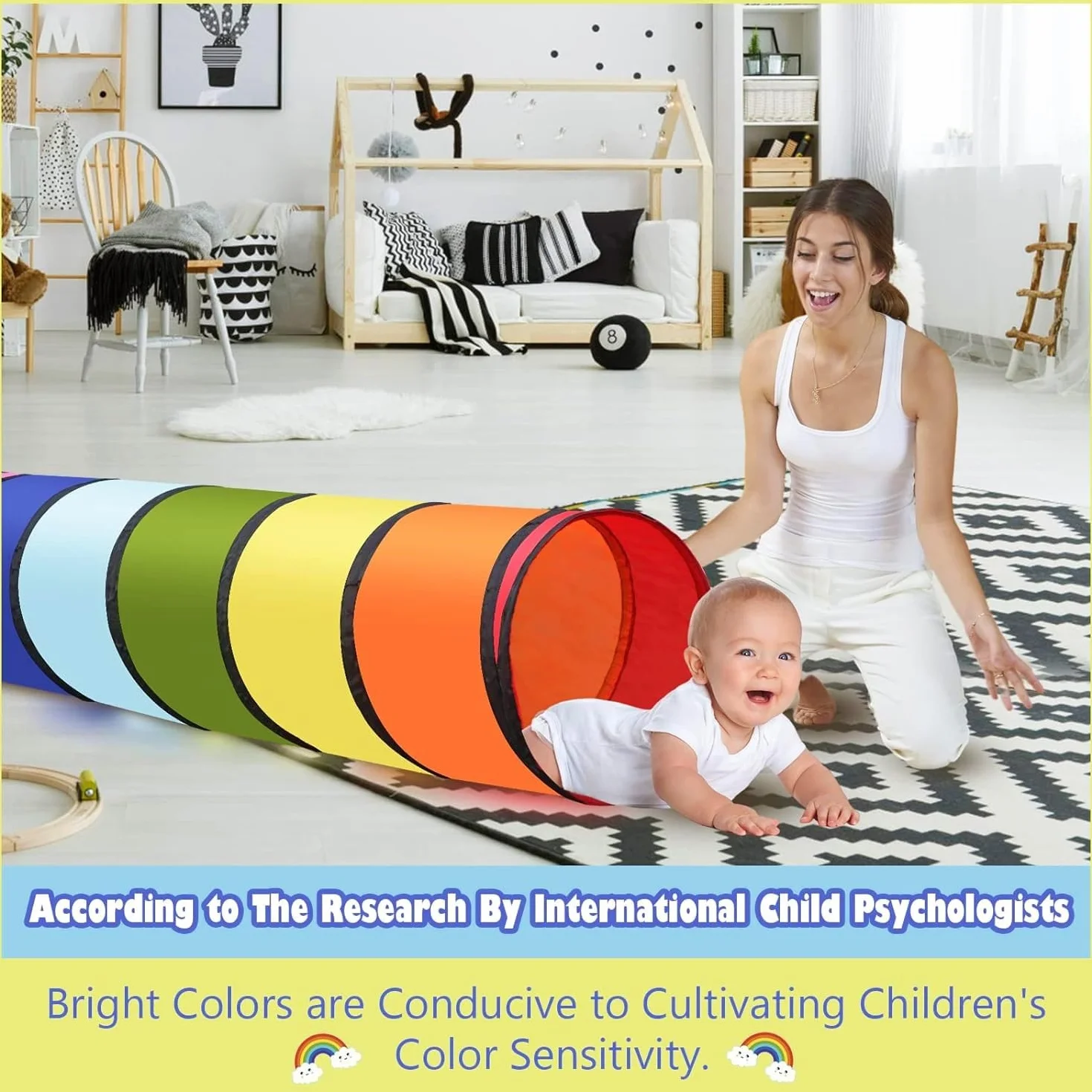 Tente de Tunnel de Jeu d'enfants 180cm LATERN Pop-Up Pliable Intérieur Extérieur