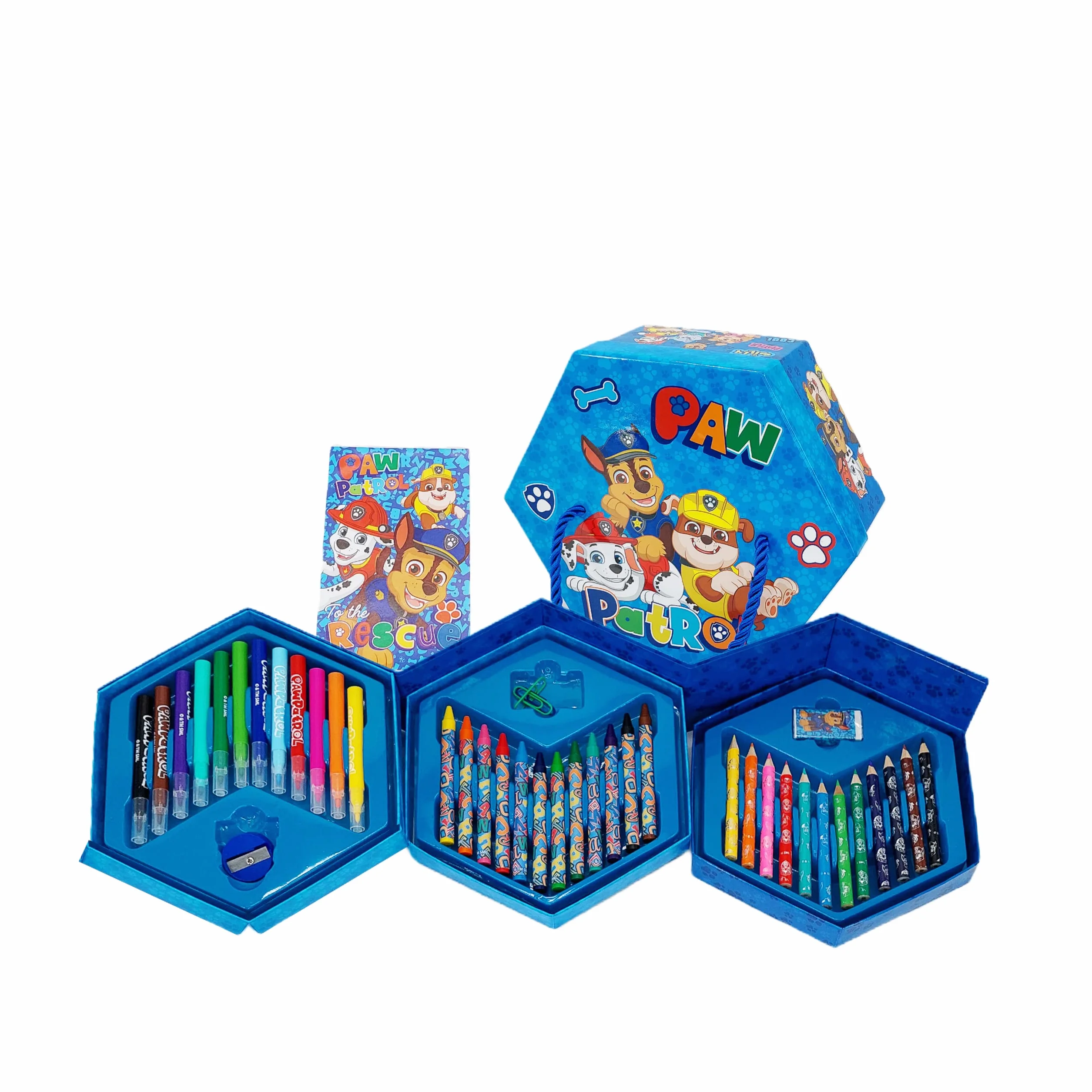 Paw Patrol Ensemble de Papeterie, Crayons de Couleur, Marqueurs, Cahier, Mallette Scolaire Enfants