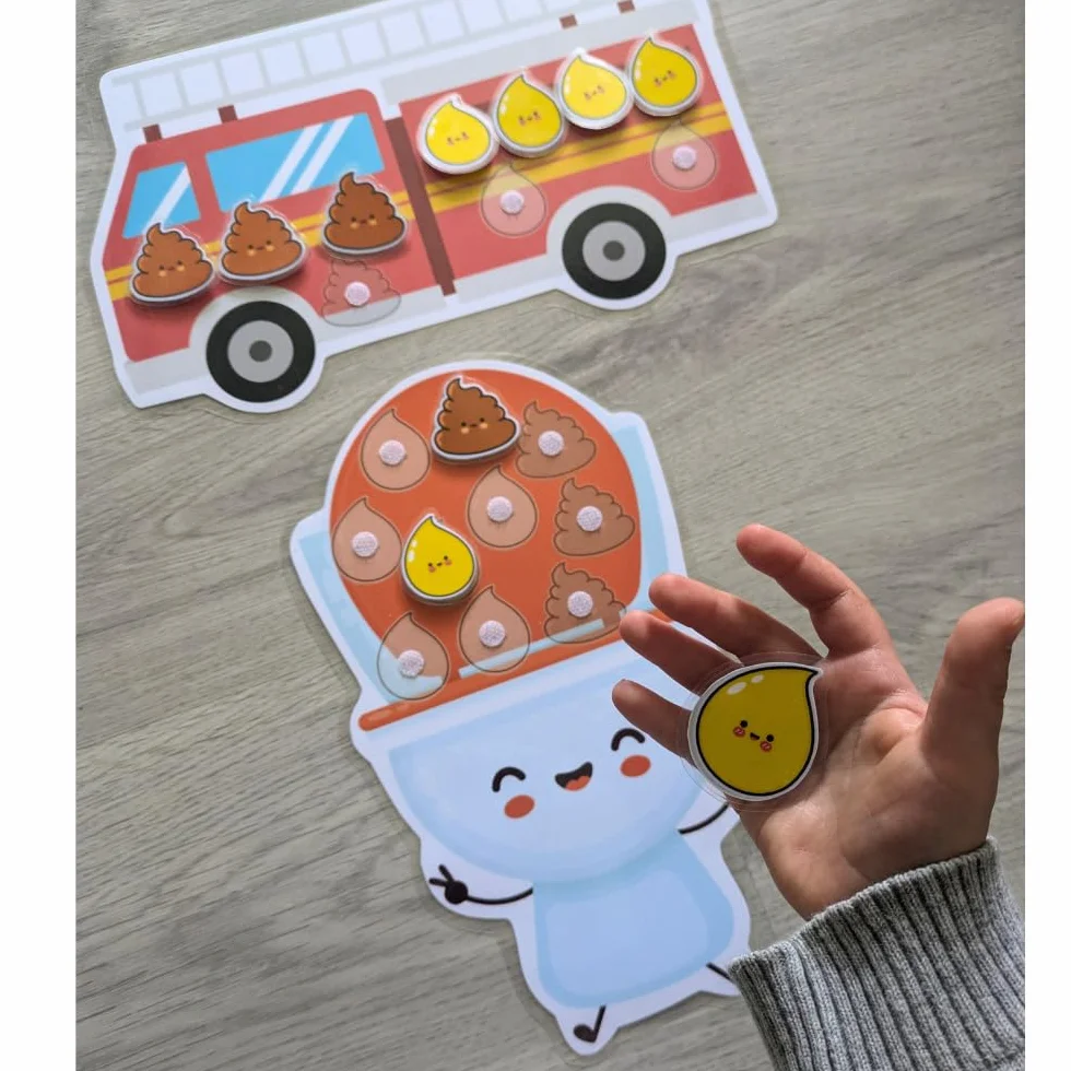 Tableau de Propreté Enfant Routine Toilettes Camion de Pompier Planificateur Visuel Éducatif Autonomie 3 Ans TDAH TSA