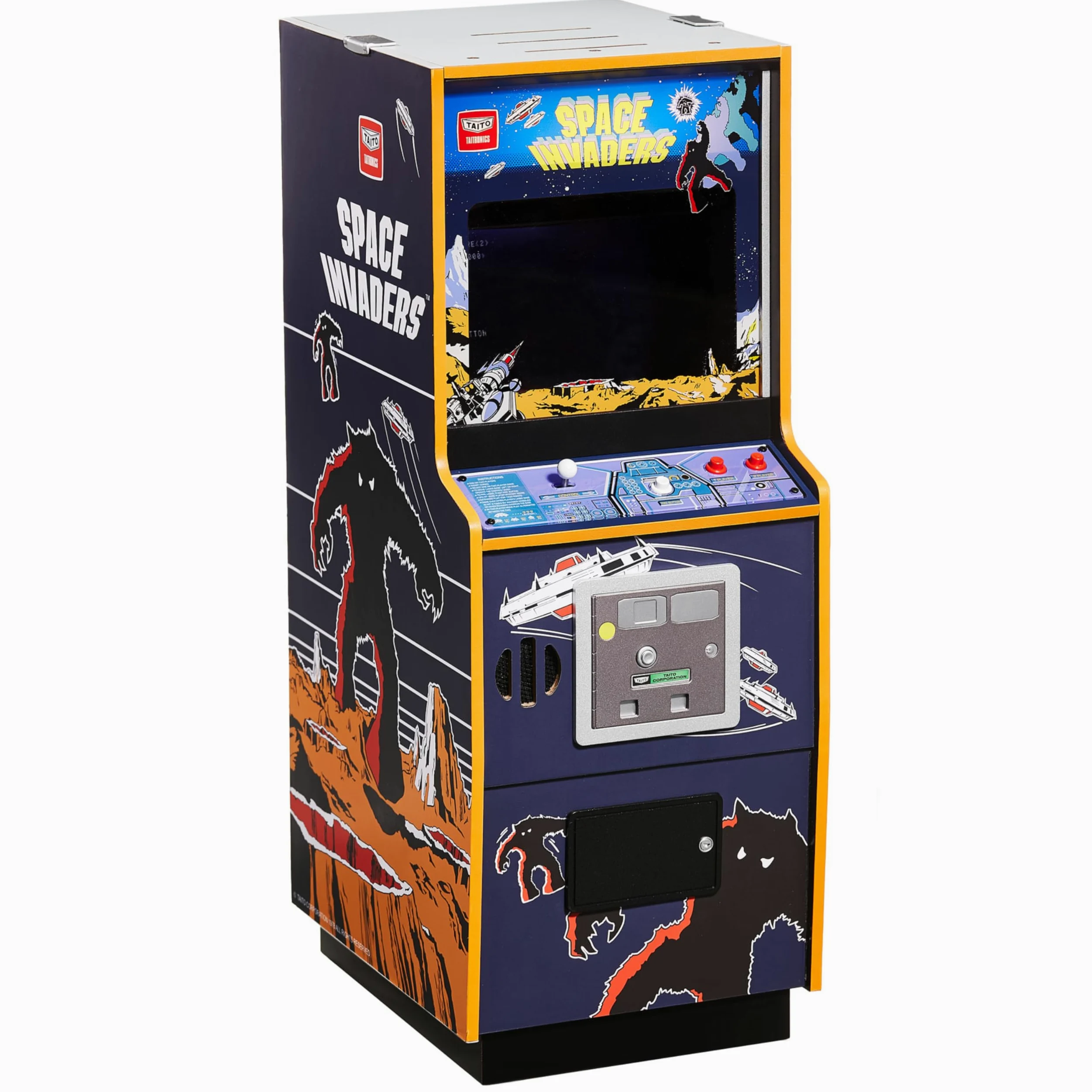 Numskull Quarter Arcades Édition Collector Space Invaders I, Mini borne d’Arcade en Bois à l’échelle 1/4, Réplique Authentique avec ROM Originale, Batterie Rechargeable et Haut-parleurs 3W