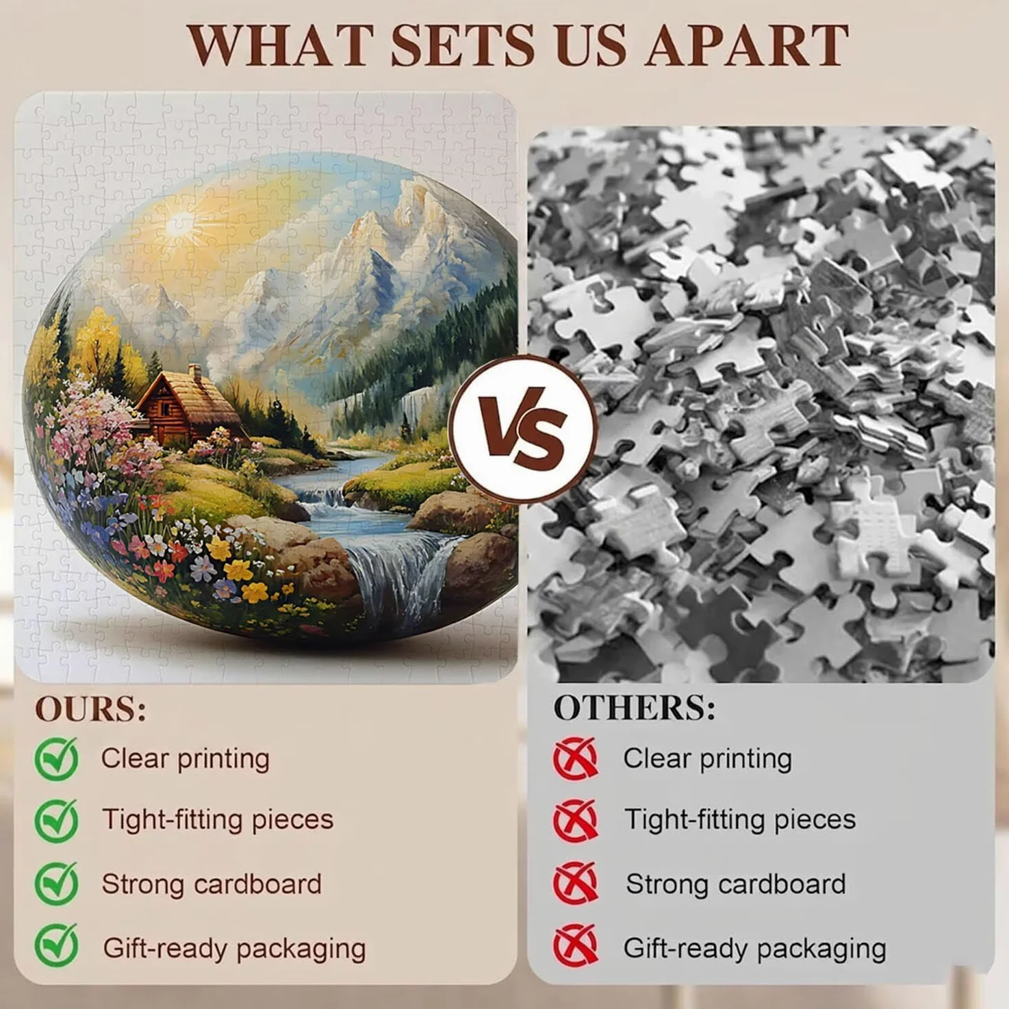 Paysage œuf de Pâques Puzzle 1000 Pièces pour Adultes, Format 75 x 50 cm, Challenge Casse-Tête de Famille, Loisirs Créatifs et Relaxation, Pièces Robustes avec Lettres au Dos, Décor Murale f0-503