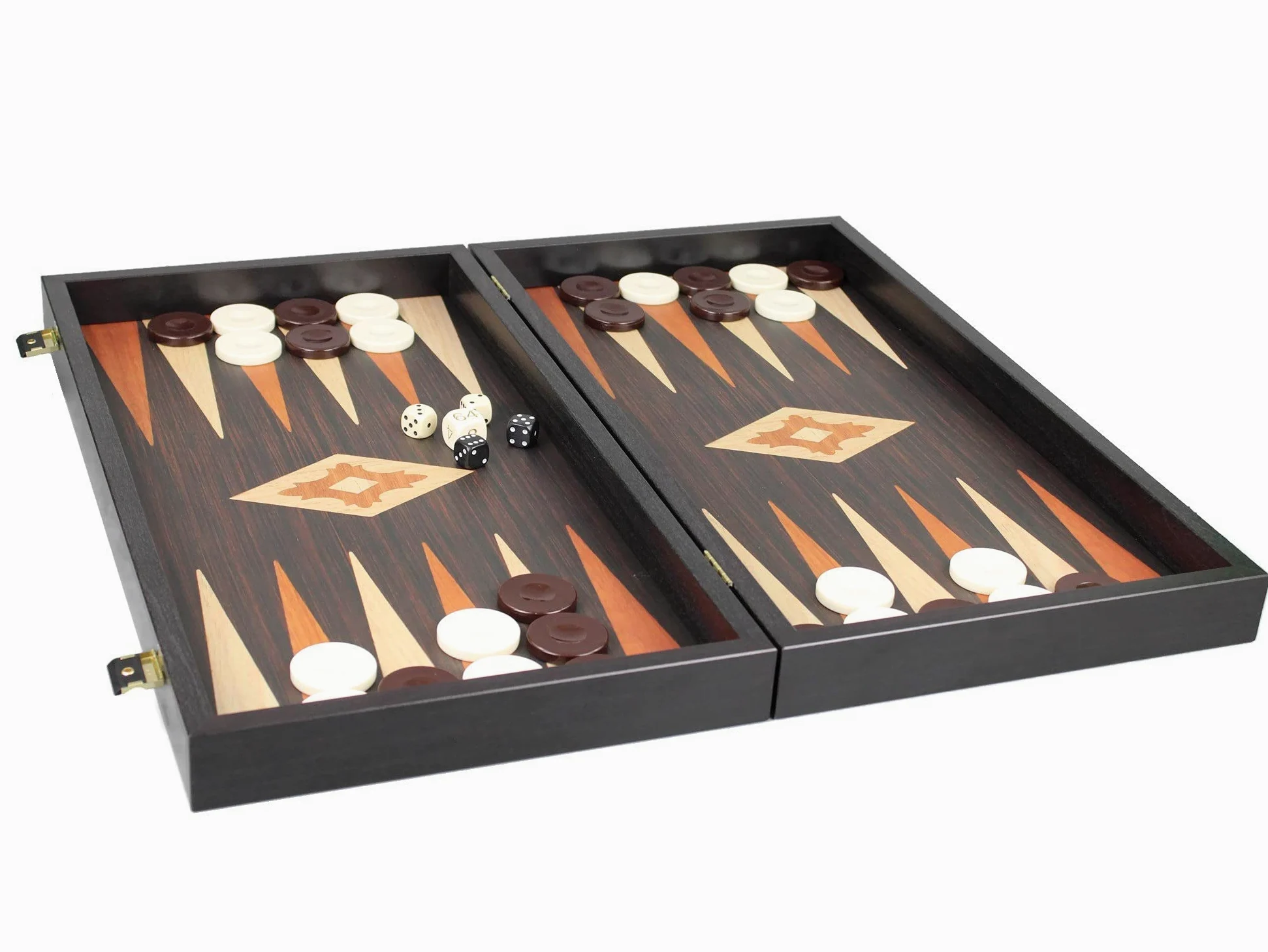 Jeu de Backgammon en Bois Manopoulos Wenge & Chêne 20 Pouce