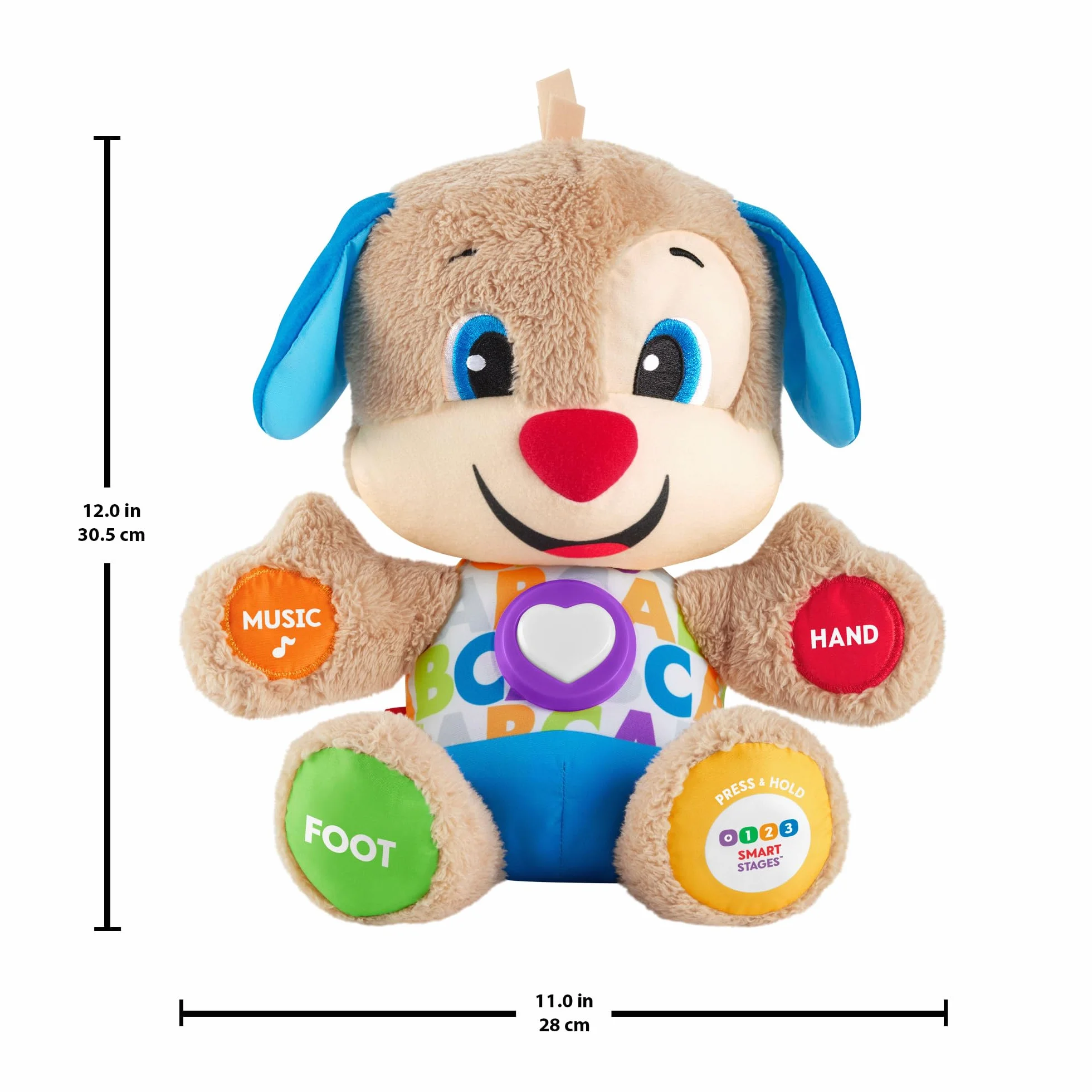 Fisher-Price Peluche Eveil Progressif Musicale Interactive 75 Chansons 3 Niveaux Jouet Bébé 6 Mois FPM44