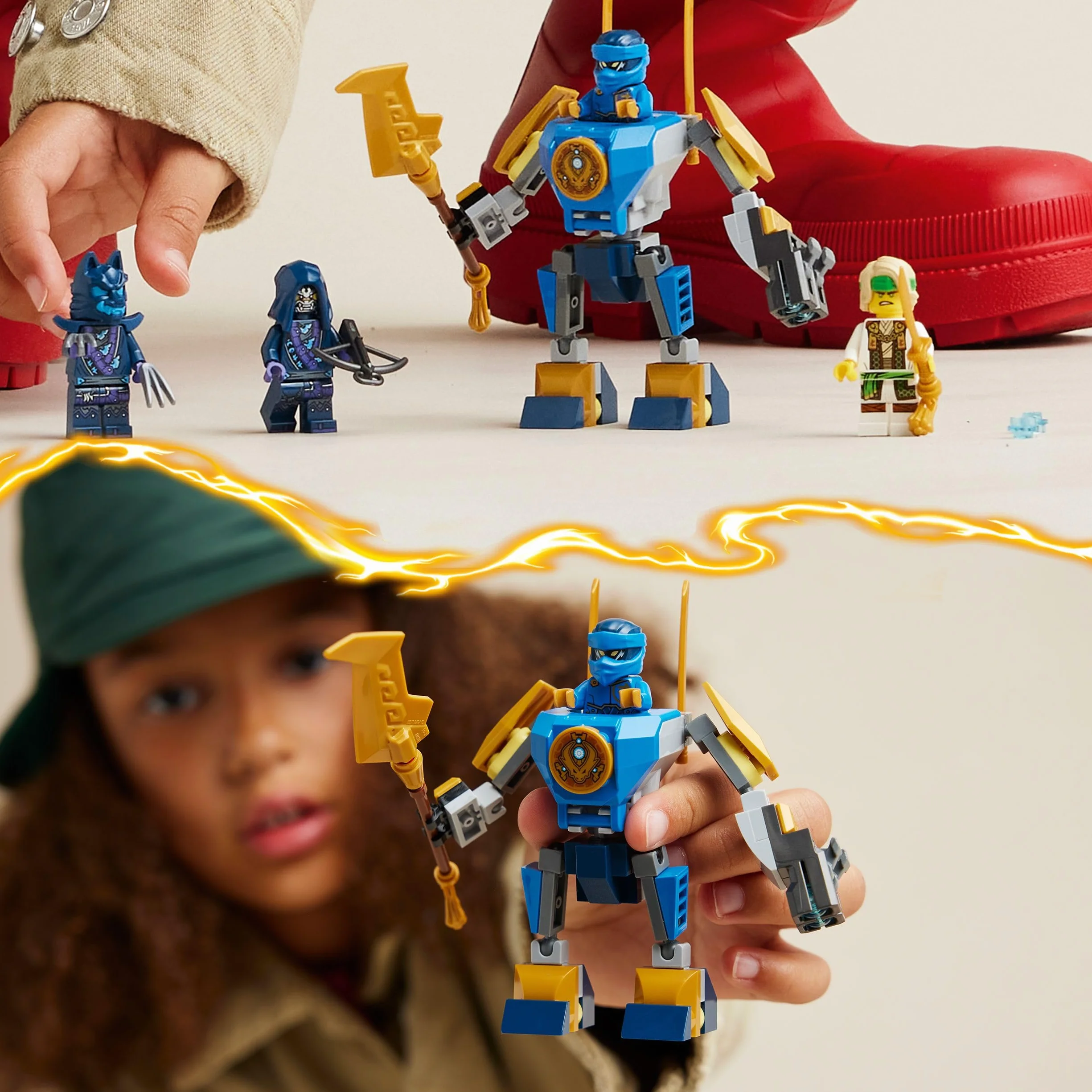 LEGO Ninjago Pack de Combat Robot de Jay Jouet Ninja Figurines Jay Mini-Katana Robots Cadeau Enfants 6 Ans 71805