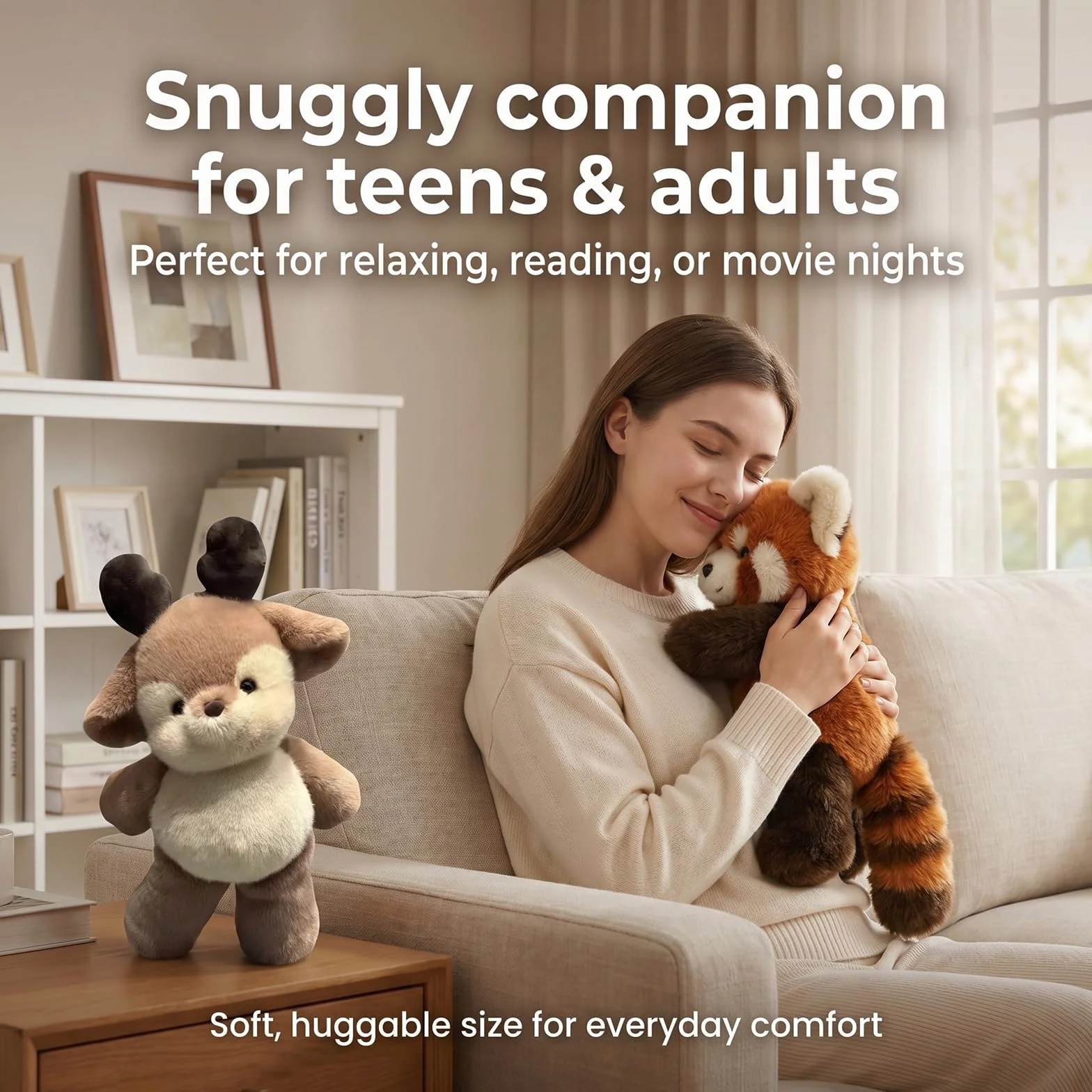 Générique Peluche Qui Court Panda Roux 55 cm, Doudou Anti-Stress Interactif, Cadeau Anniversaire Fêtes