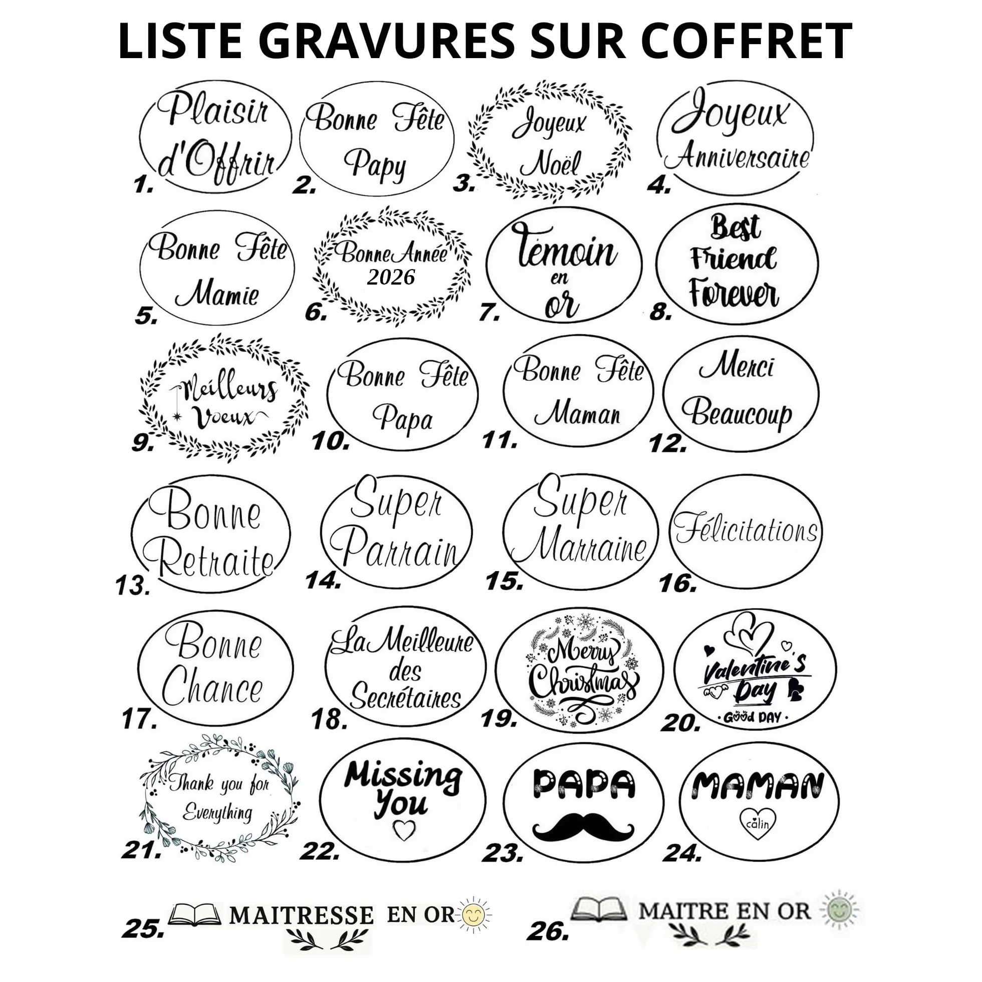 Stylos Personnalisés Bois Gravé avec Coffret Cadeau – Cadeau Couple Anniversaire Saint-Valentin