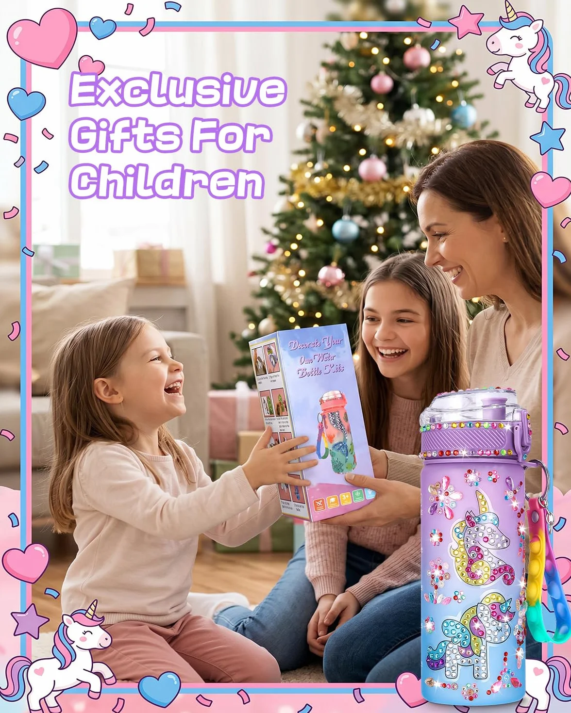 Kit de bricolage gourde licorne avec peinture diamant jouet créatif 5-10 ans