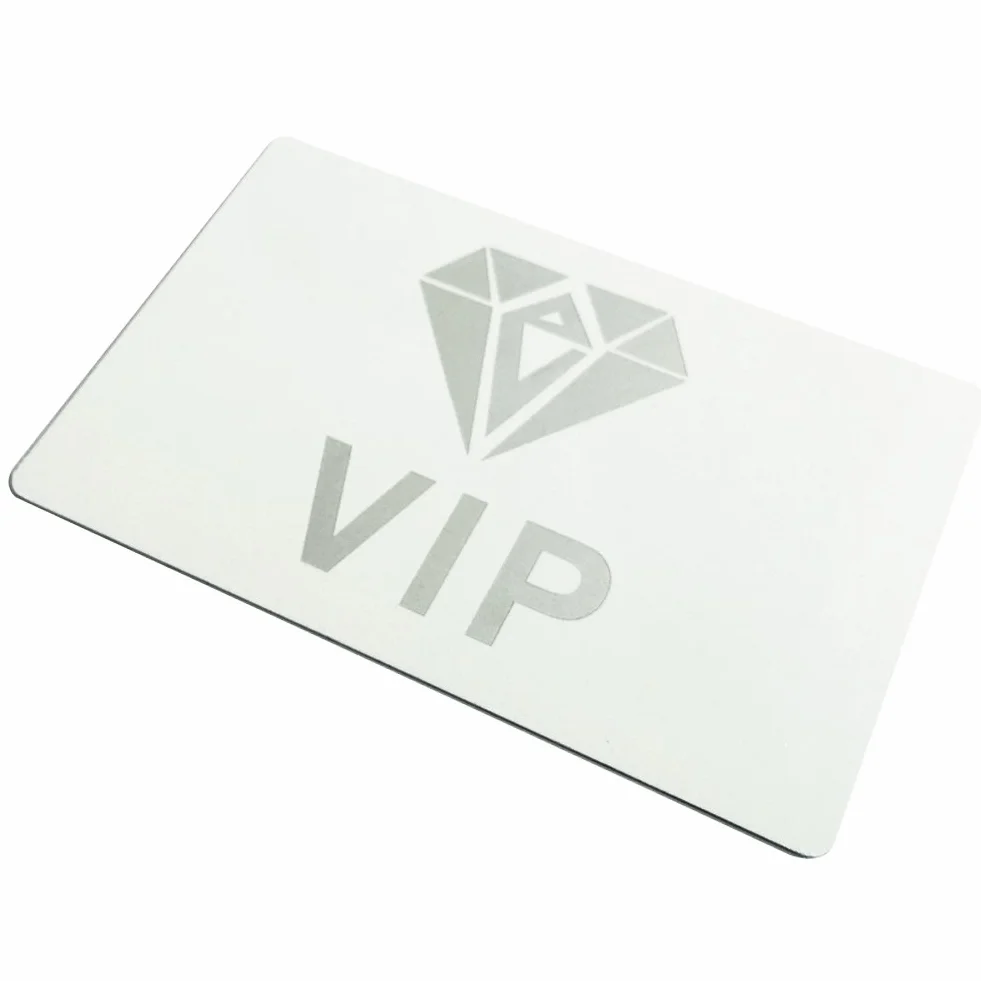 Cartes de visite vierges en aluminium 0,45 mm pour impression personnalisée (blanc perle)