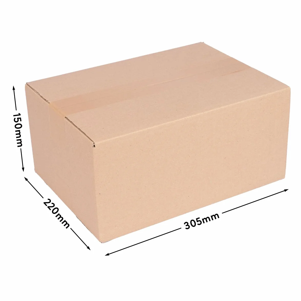 Carton d'expédition simple cannelure 30 x 21,5 x 14 cm format A4 brun - KK 30