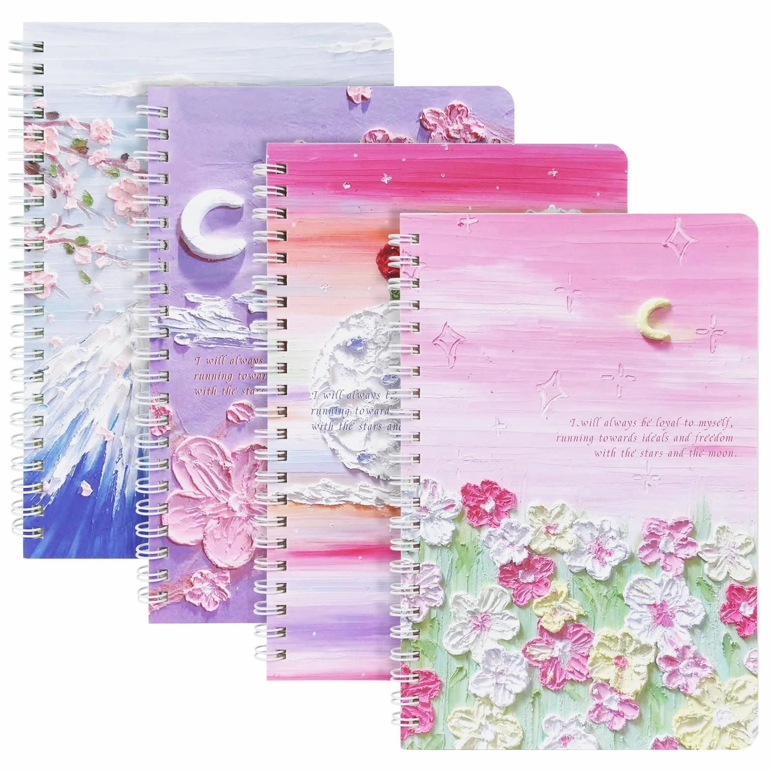 OFFCUP A5 Cahiers à Spirales 4pack Carnet de Notes 120 Pages Ligné pour École Bureau