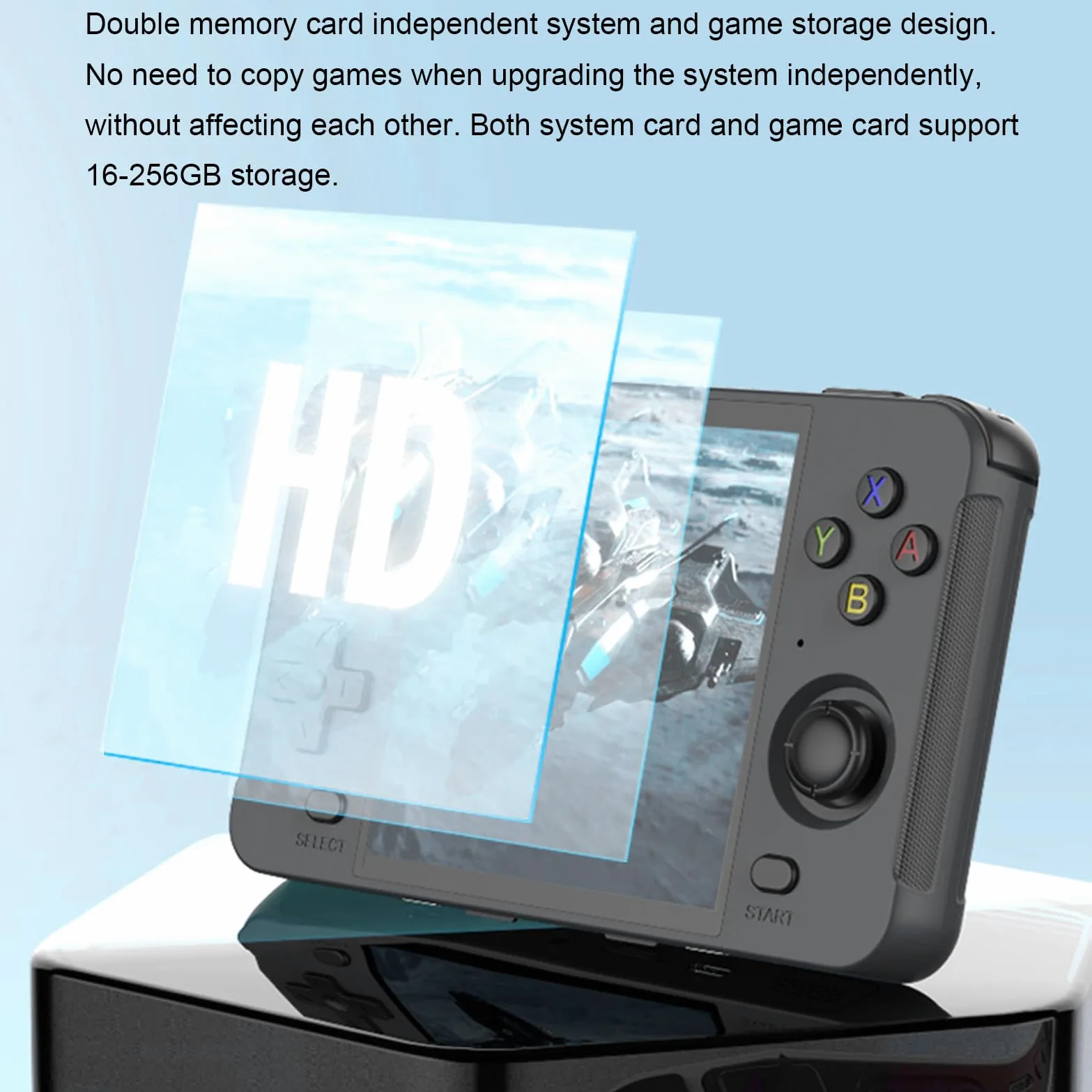 KIMISS Console de Jeu Portable Dua Stick avec écran IPS de 4 Pouces, Deux Cartes Mémoire, Batterie 4000mAh, Sortie TV HD, Prise en Charge sans Fil 2,4 GHz et Multijoueur en Ligne (Black)