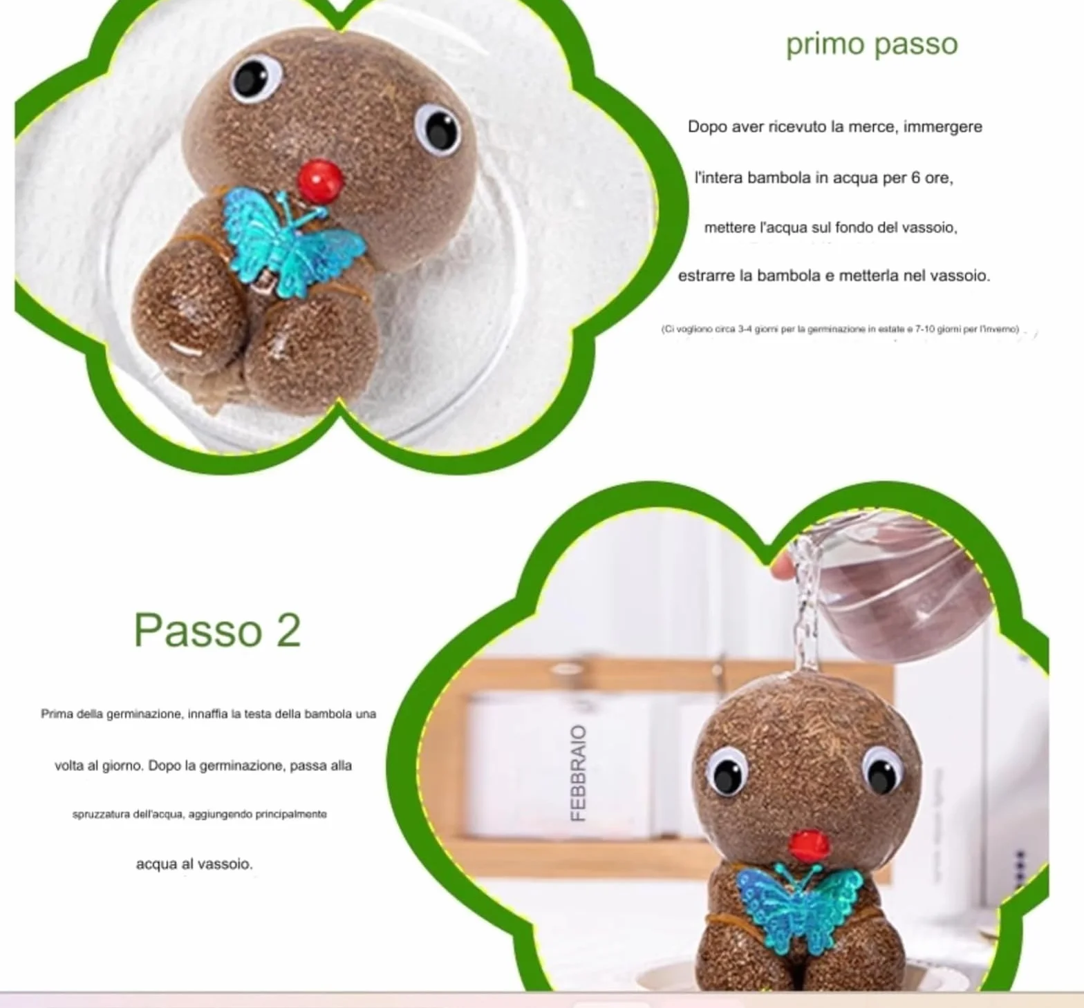Mini Bonsaï Répulsif pour Moustiques Plante Poupée Tête d'Herbe avec Plateau 3 Pièces