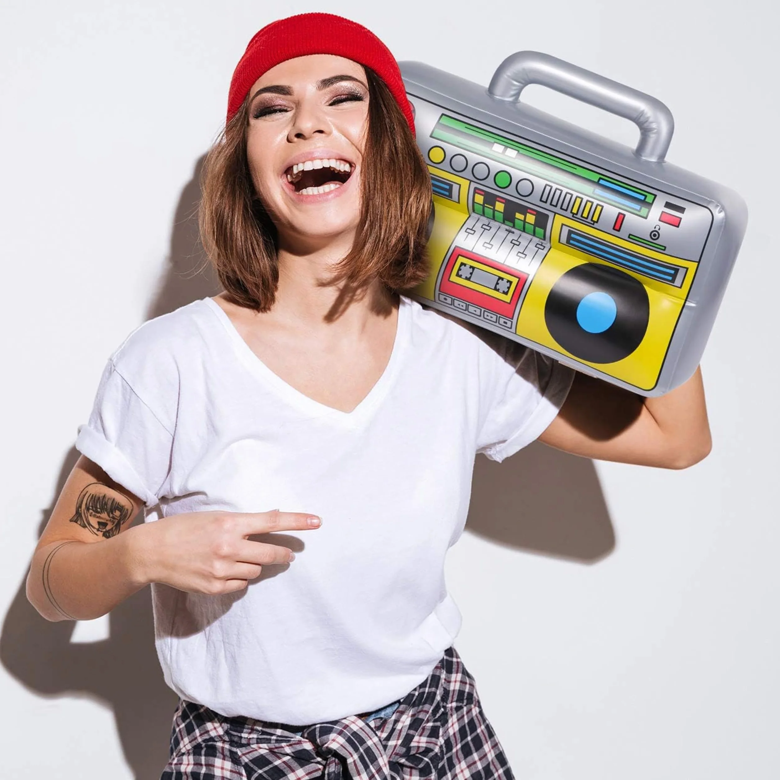 Boombox Gonflable Lecteur De Musique Jouet Aquatique Années 80 90 Accessoires Cosplay Halloween Multicolore