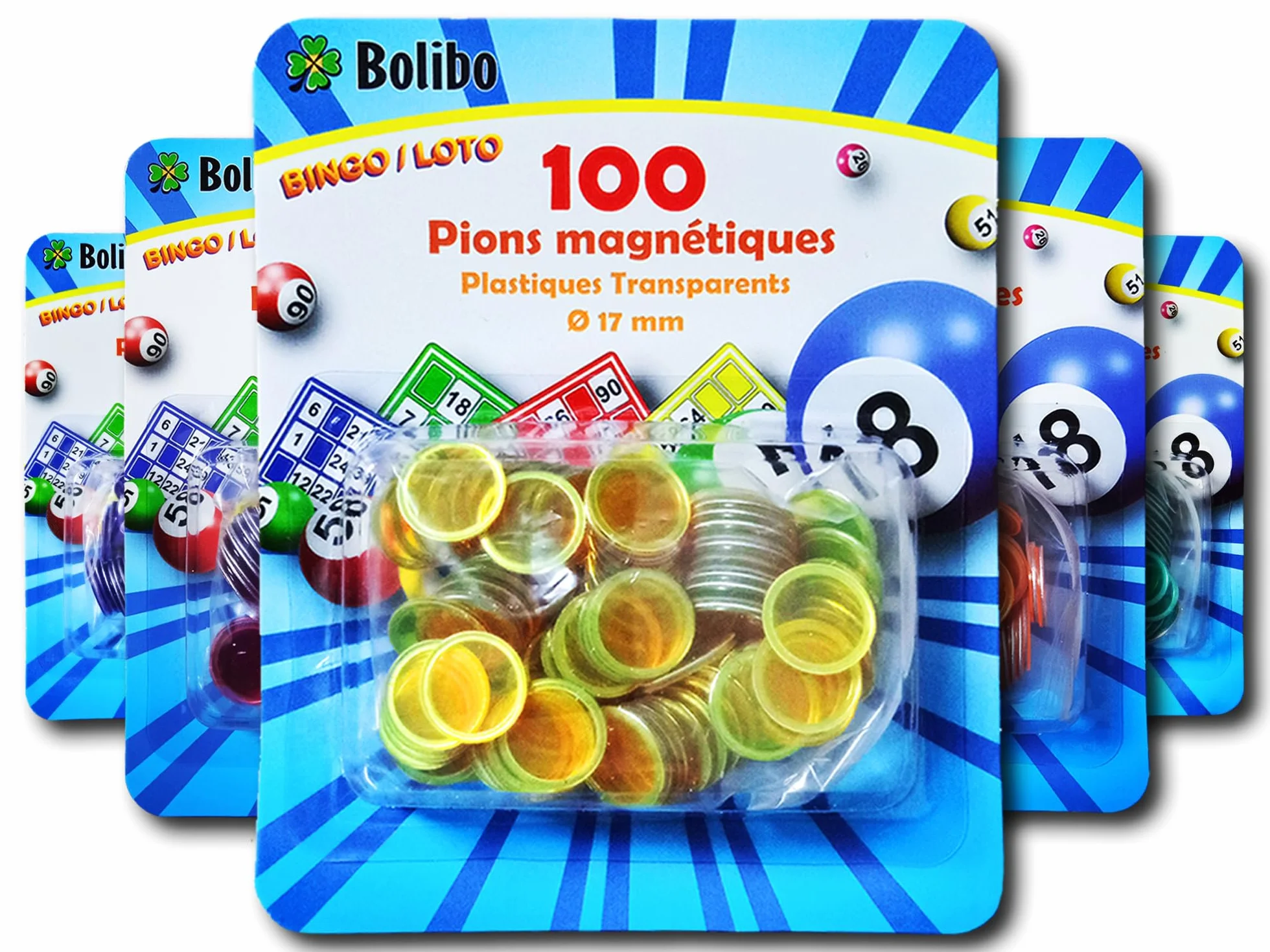 Bolibo Jeton Loto magnétique 100 pions 17 mm diamètre Bingo Jaune