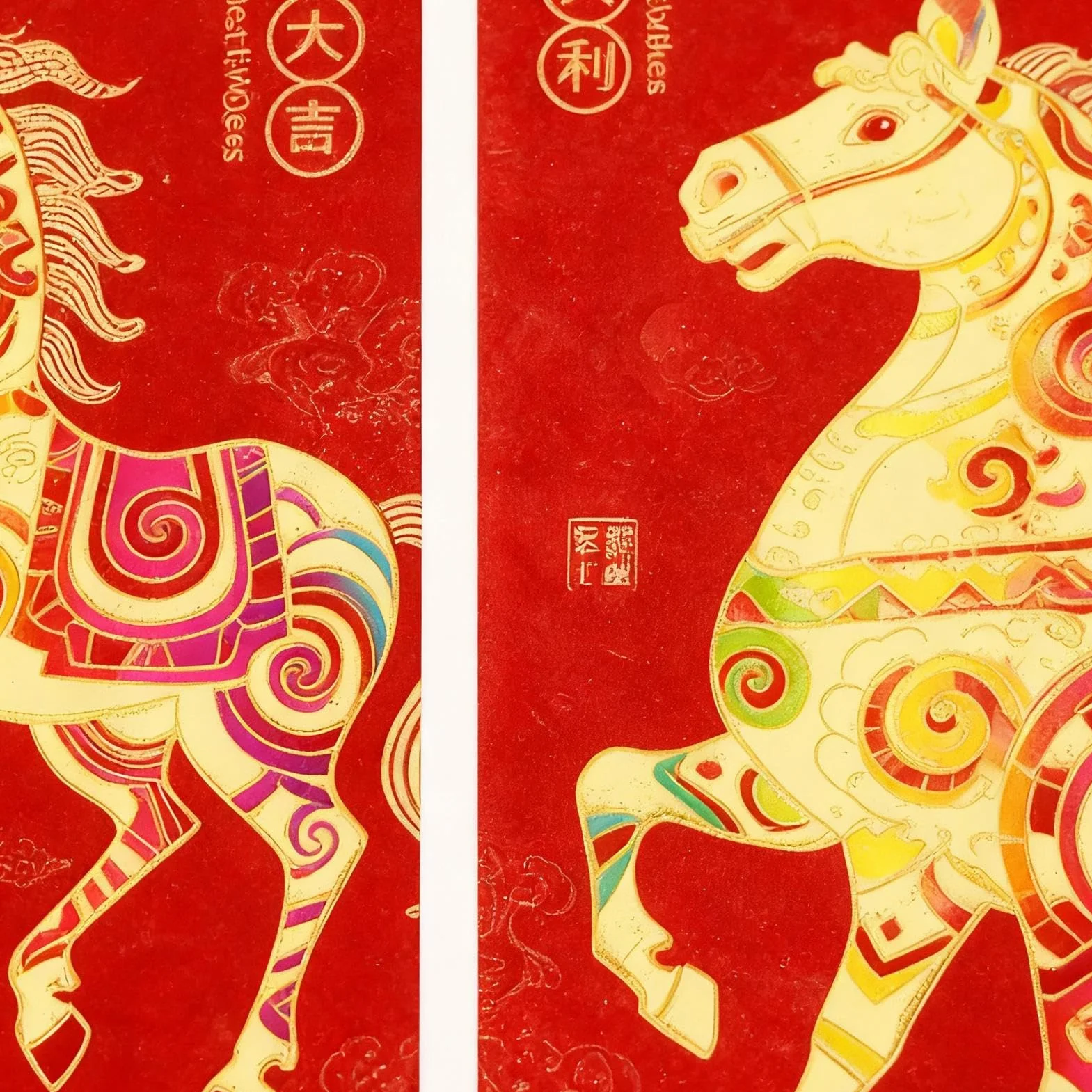 Enveloppe Rouge Chinoise Nouvel An Chinois 6 Pièces Grand 2026 Paquet Argent Rouge Feuille Année Cheval